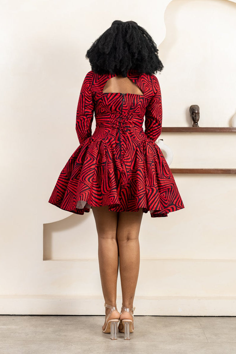 ASA Ankara Long Sleeve Mini Dress - Women