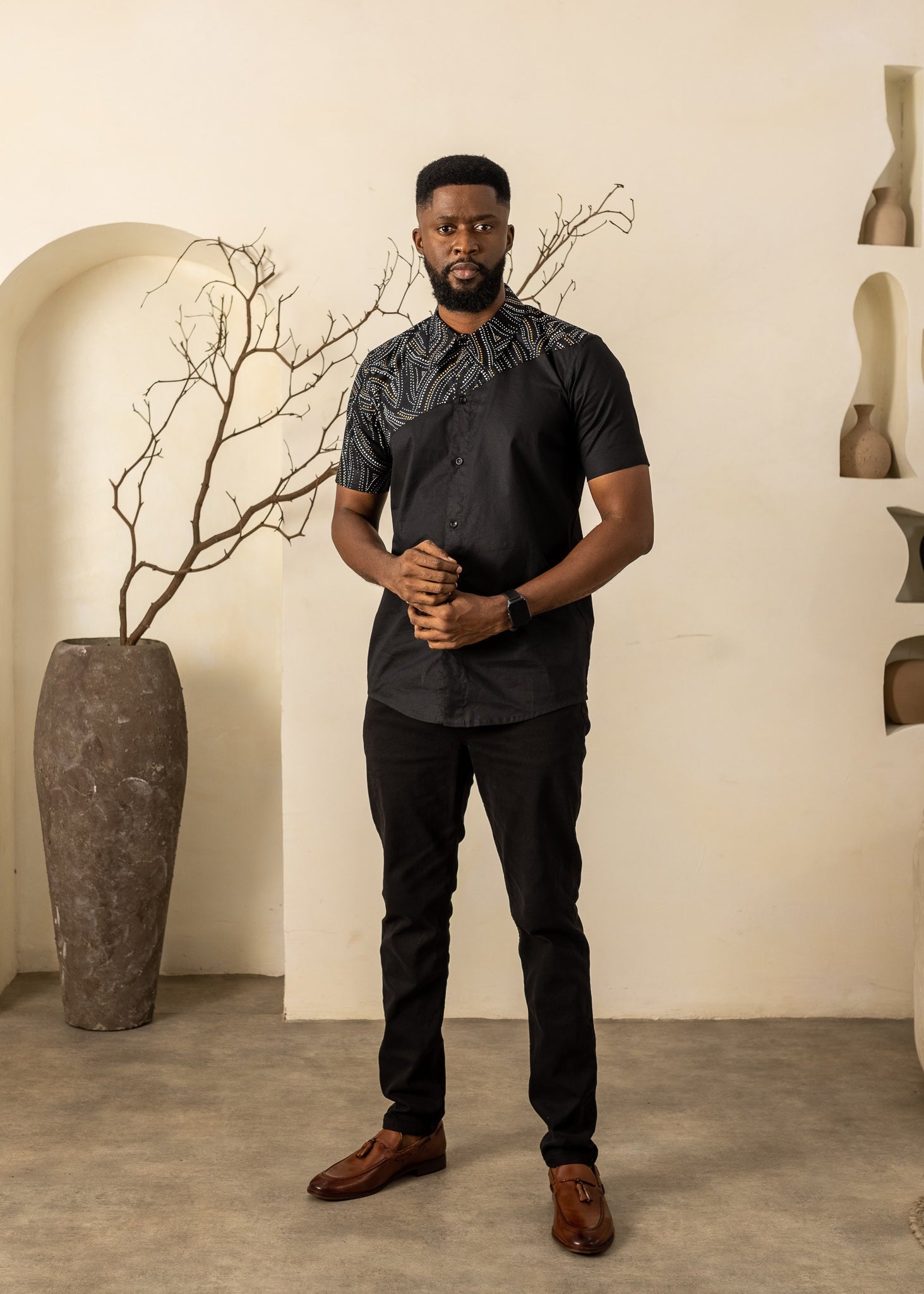 ENITAN – Ankara African Print Short Sleeve Shirt