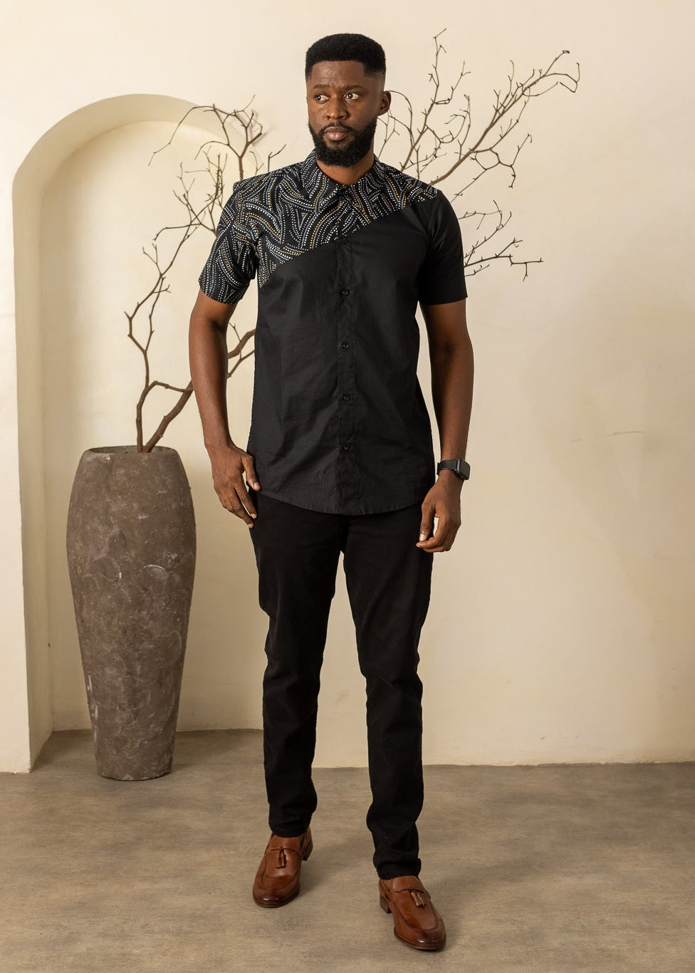 ENITAN – Ankara African Print Short Sleeve Shirt