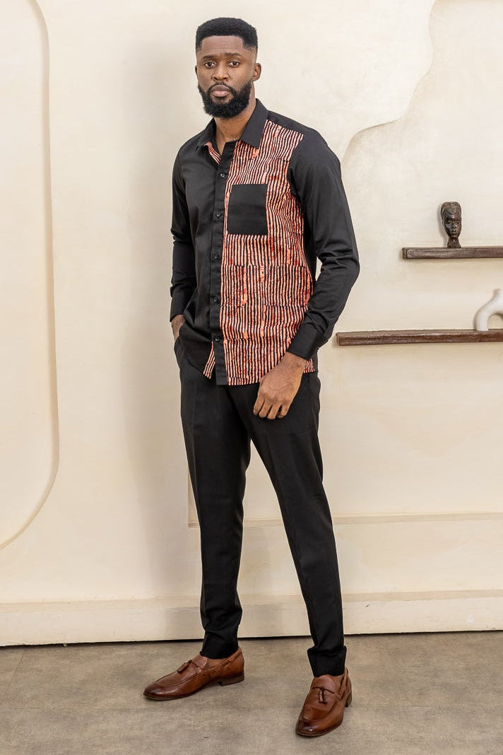 AMANI Ankara Long Sleeve Shirt — African print shirt by Naborhi