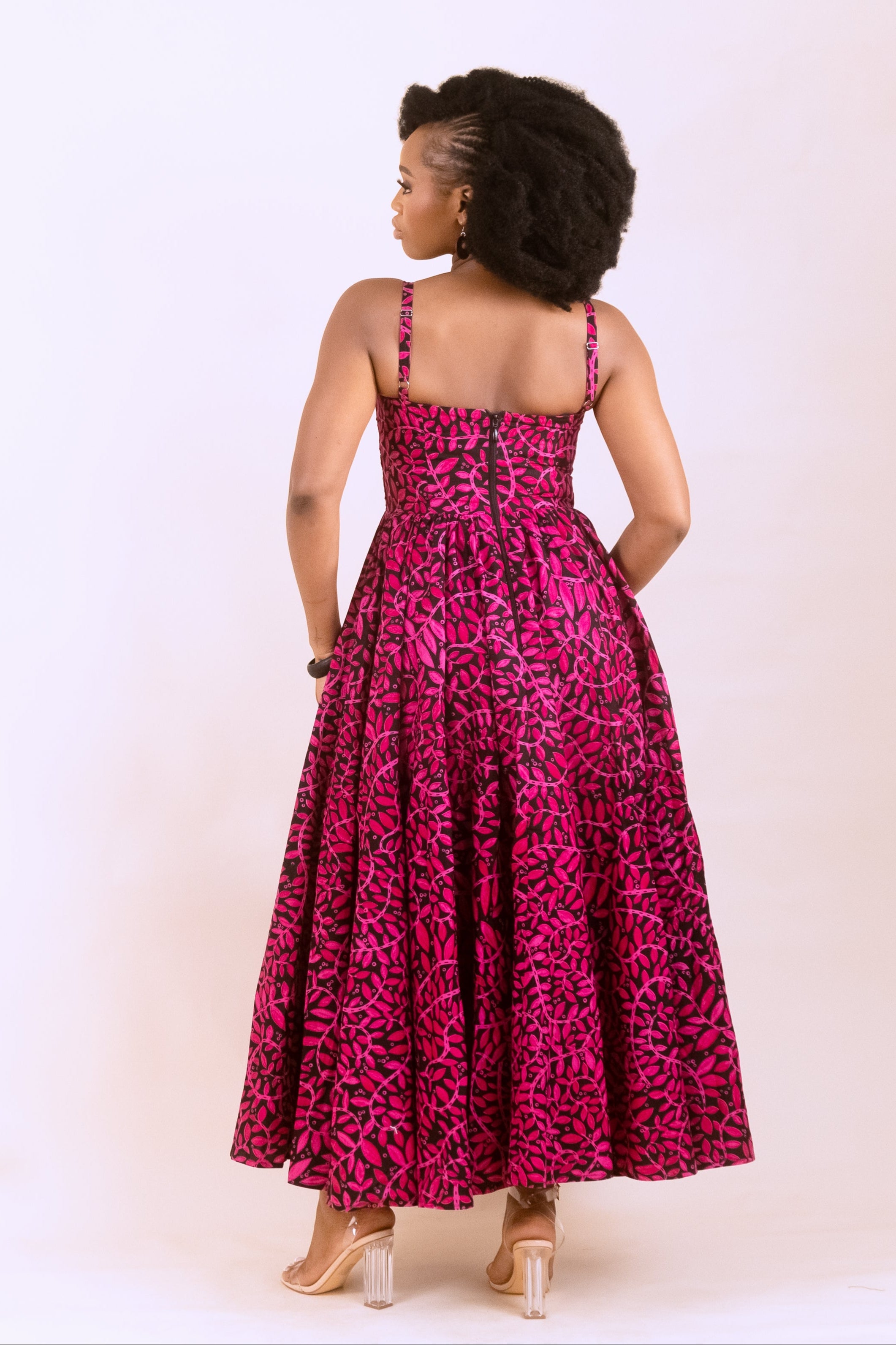 EWA – Ankara African Print Draped Bodice Corset Dress