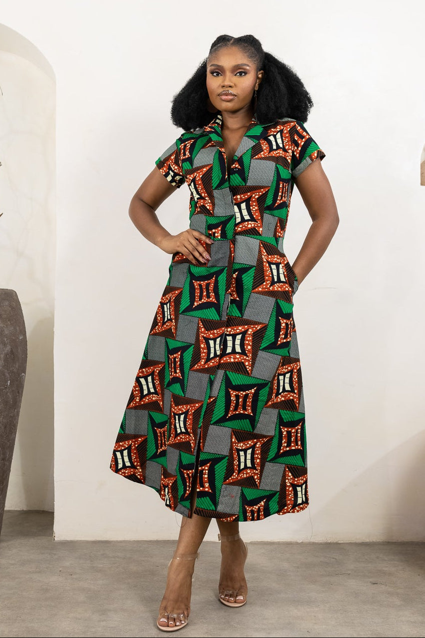 aline midi dress ALHERI Ankara Size:59