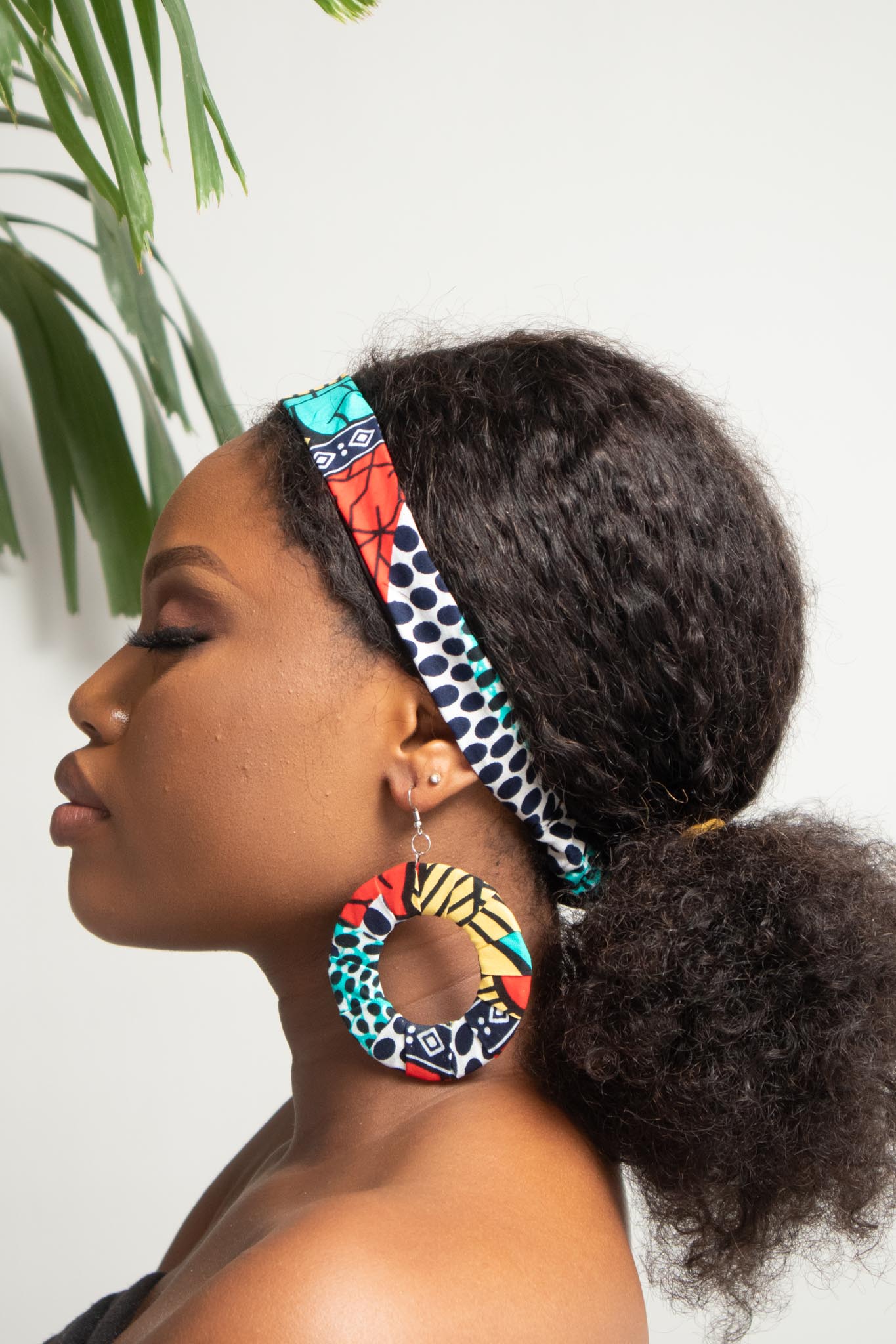 HALIMA African Print Hoop Earrings