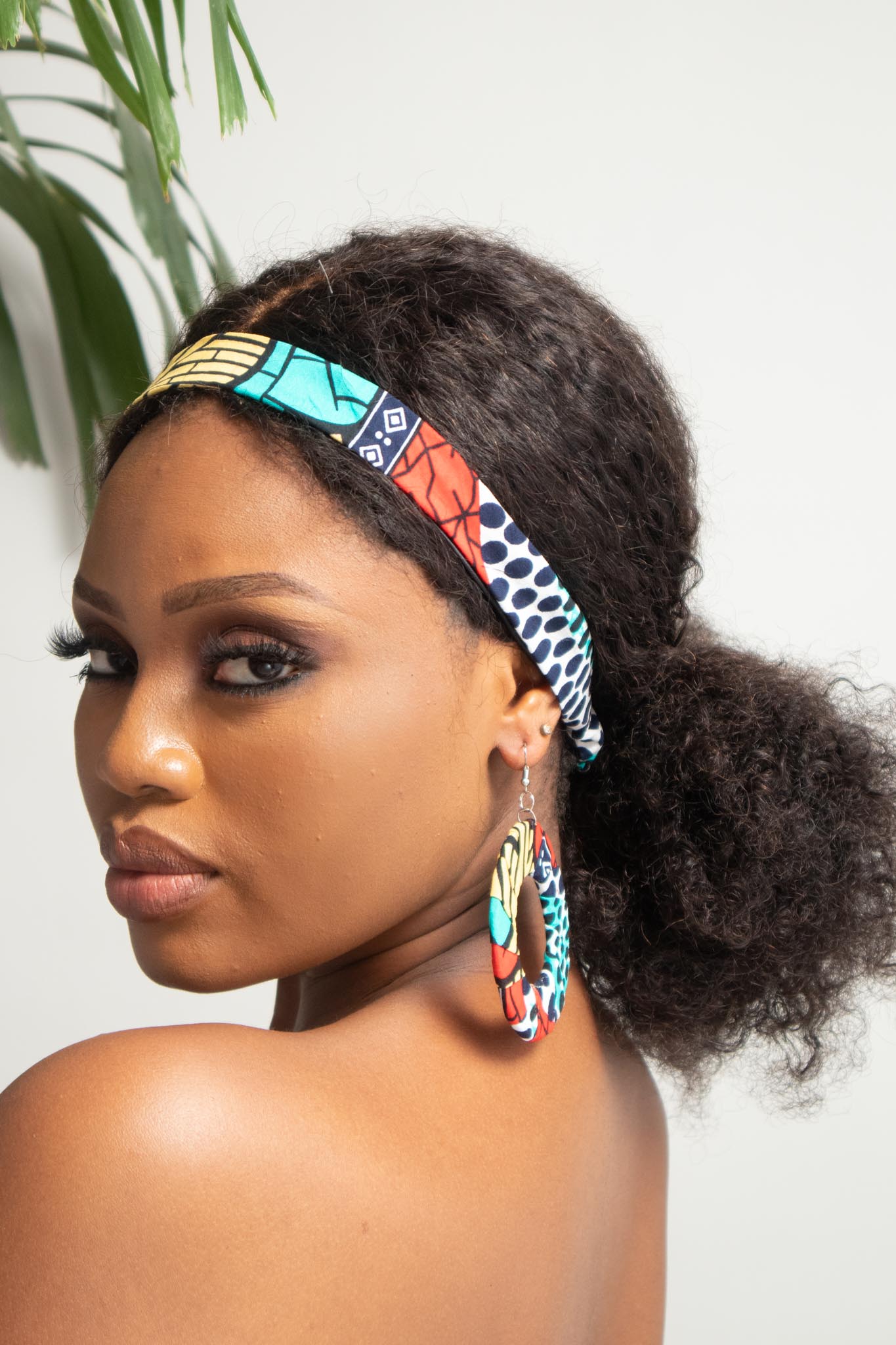 HALIMA African Print Hoop Earrings