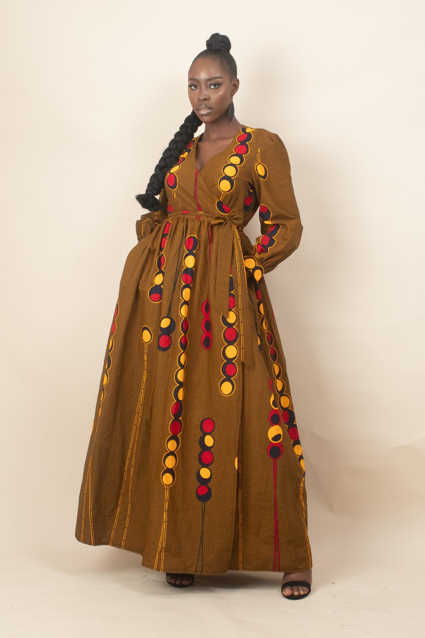 ABIYE African Print Ankara Maxi Wrap Dress