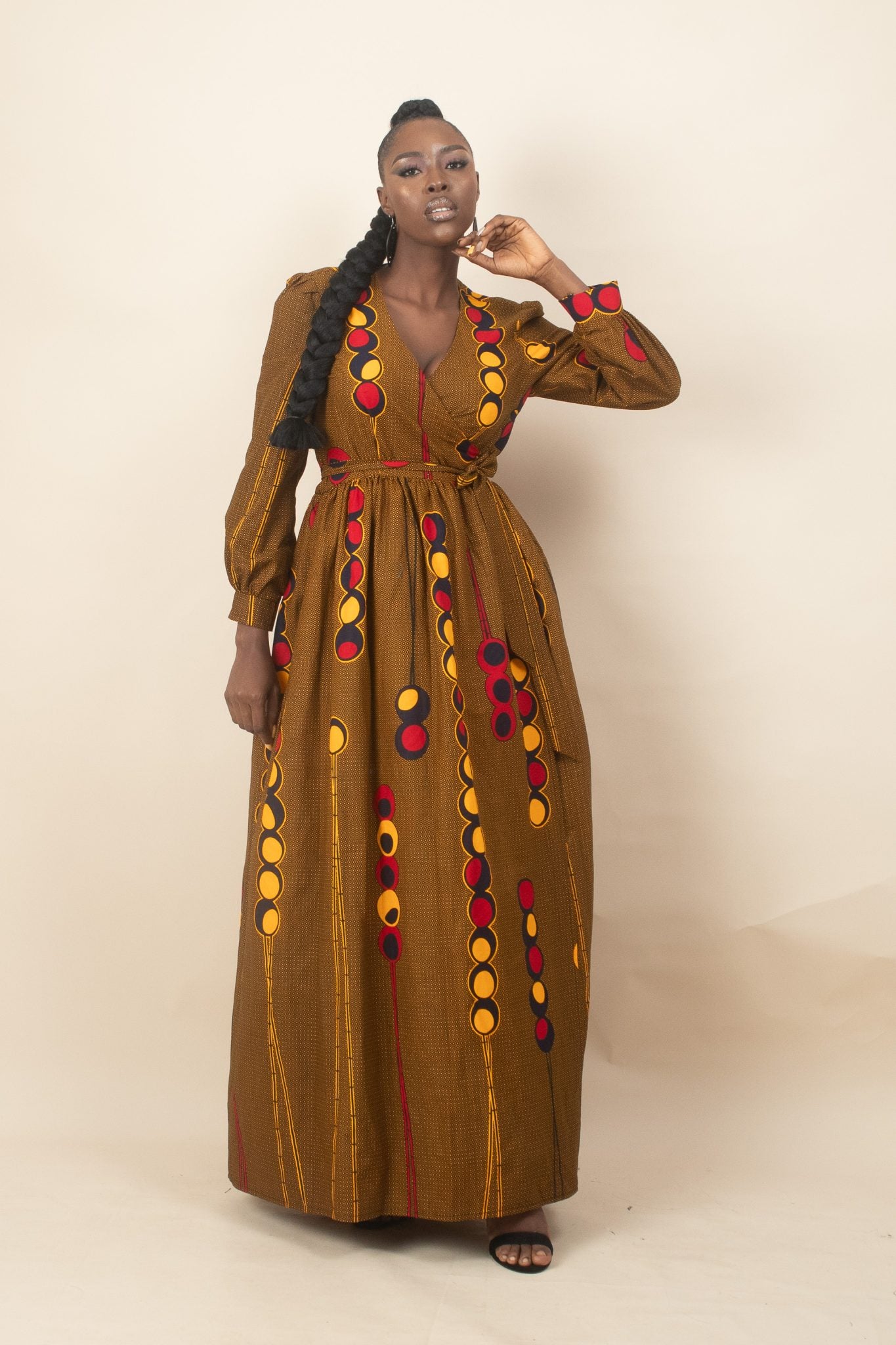 ABIYE African Print Ankara Maxi Wrap Dress