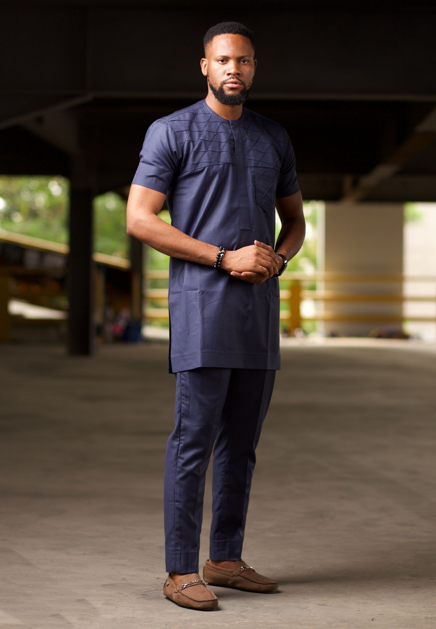 BASSEY African Suit, Blue