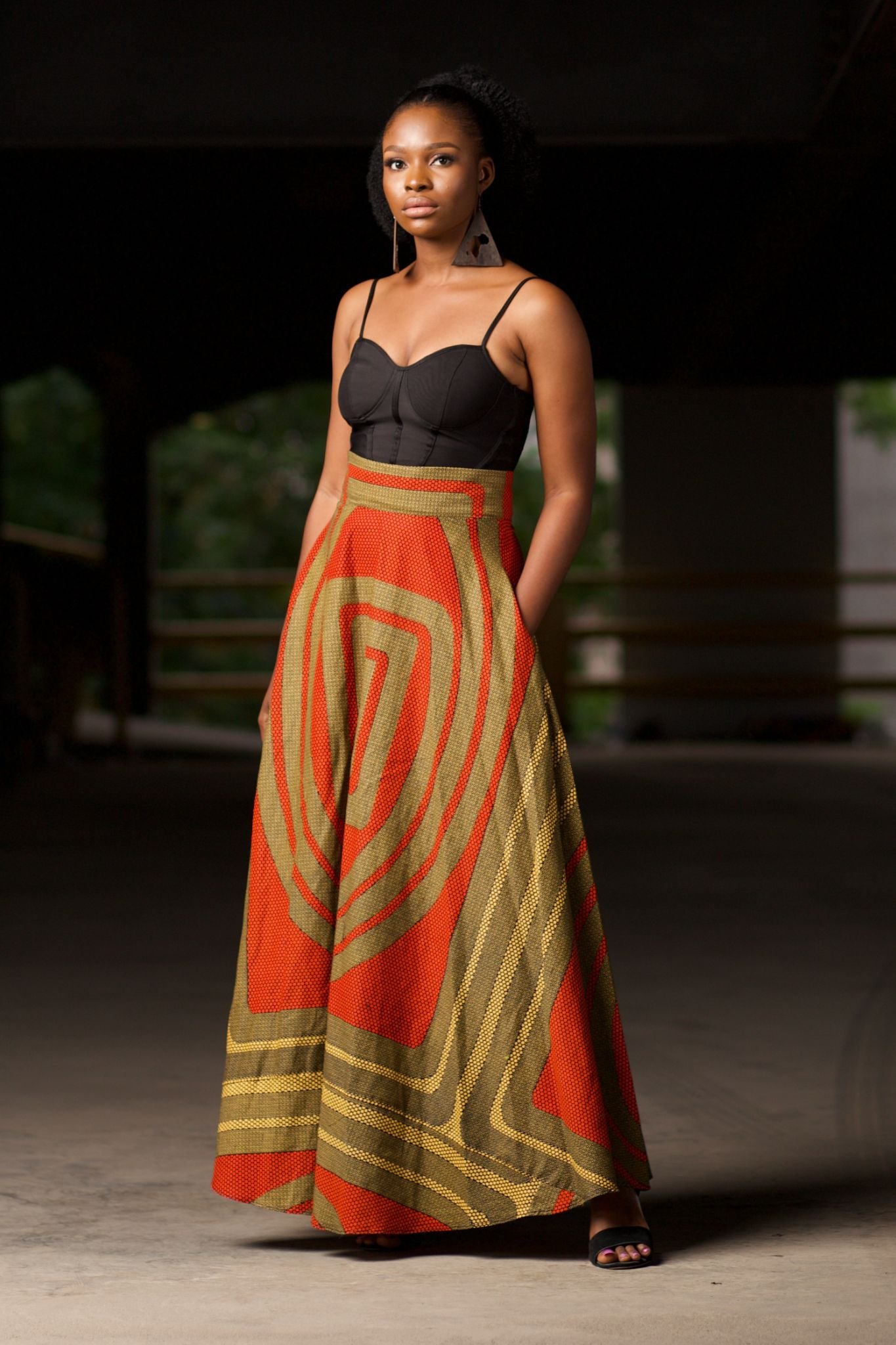 ALERO African Print Maxi Skirt