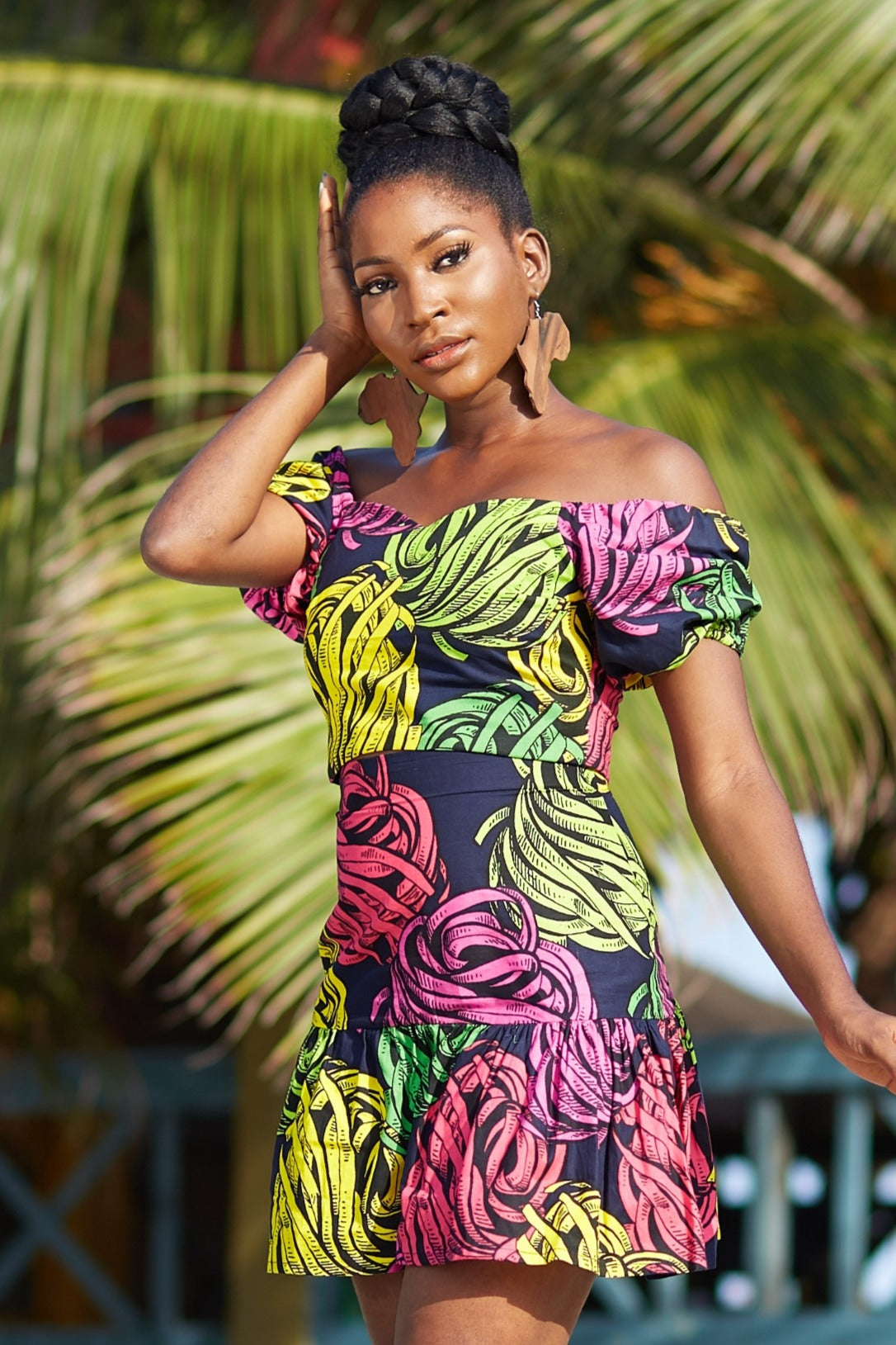 LEWA African Print Ankara Mini Skirt