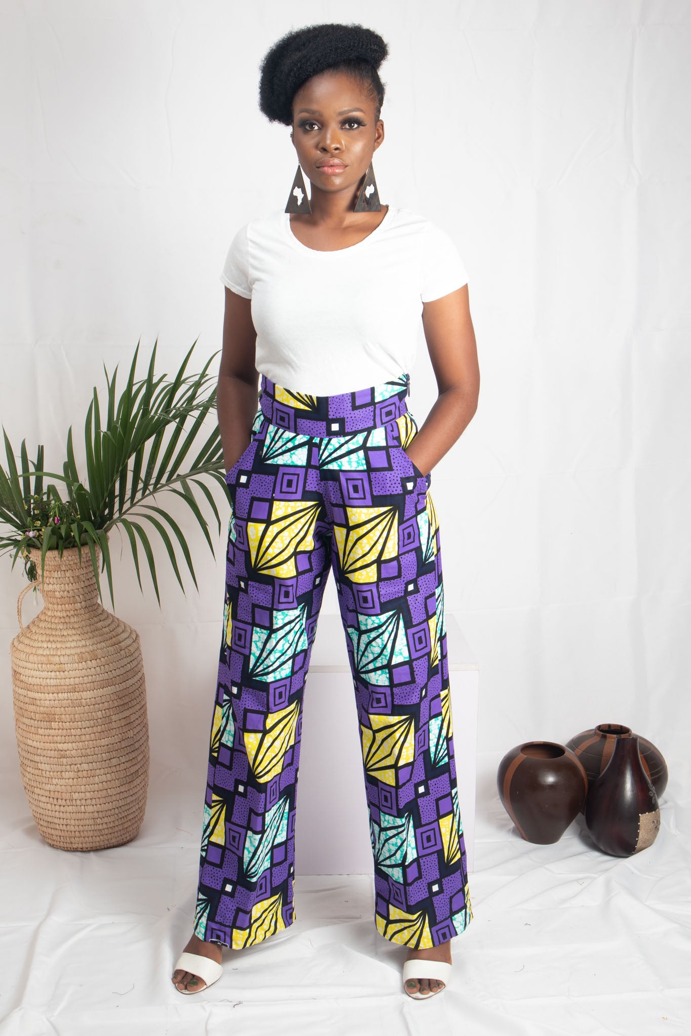 LINDIWE African Print Ankara Palazzo Trousers