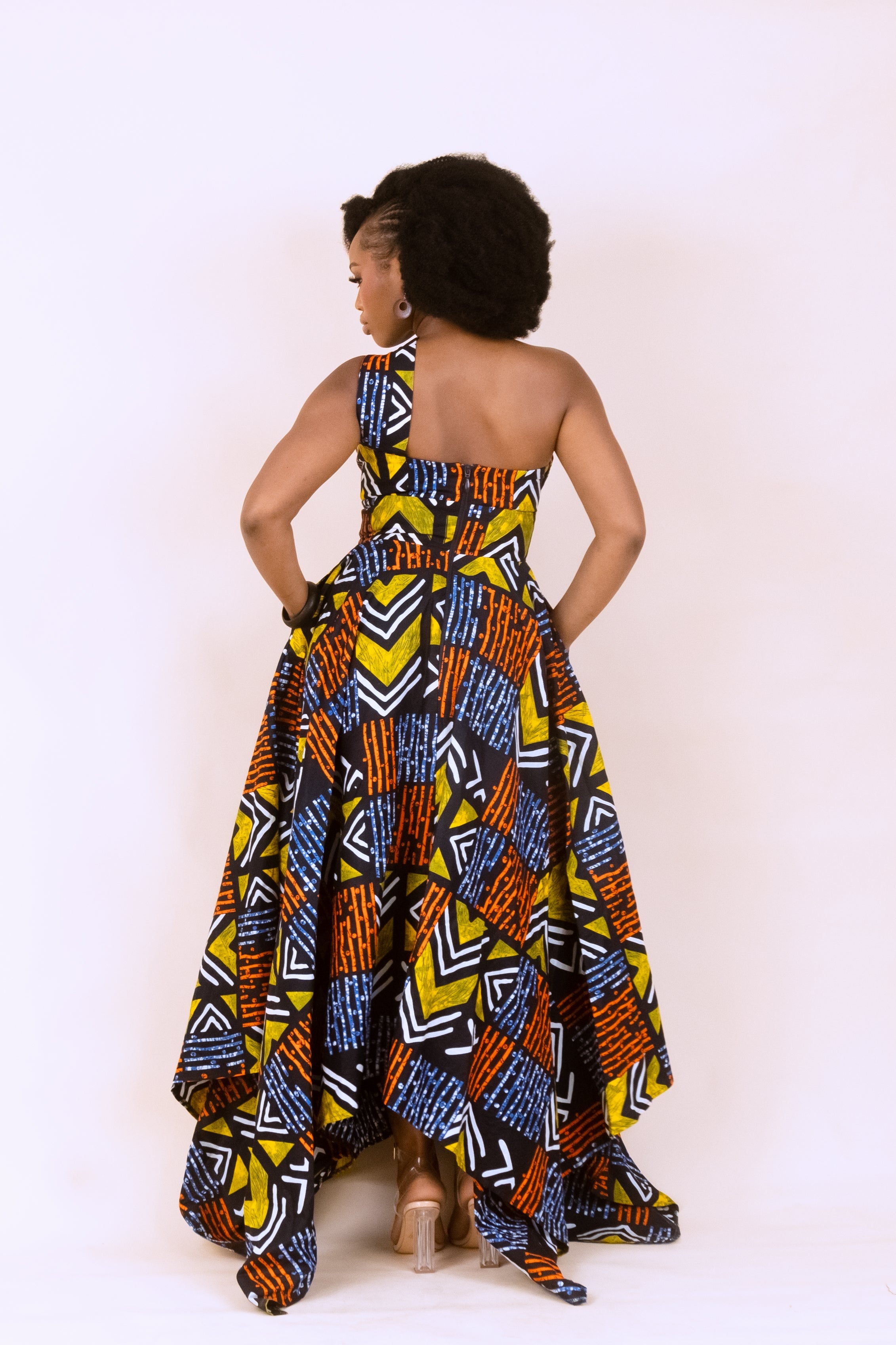 AKINA – Ankara African Print Handkerchief Maxi Dress
