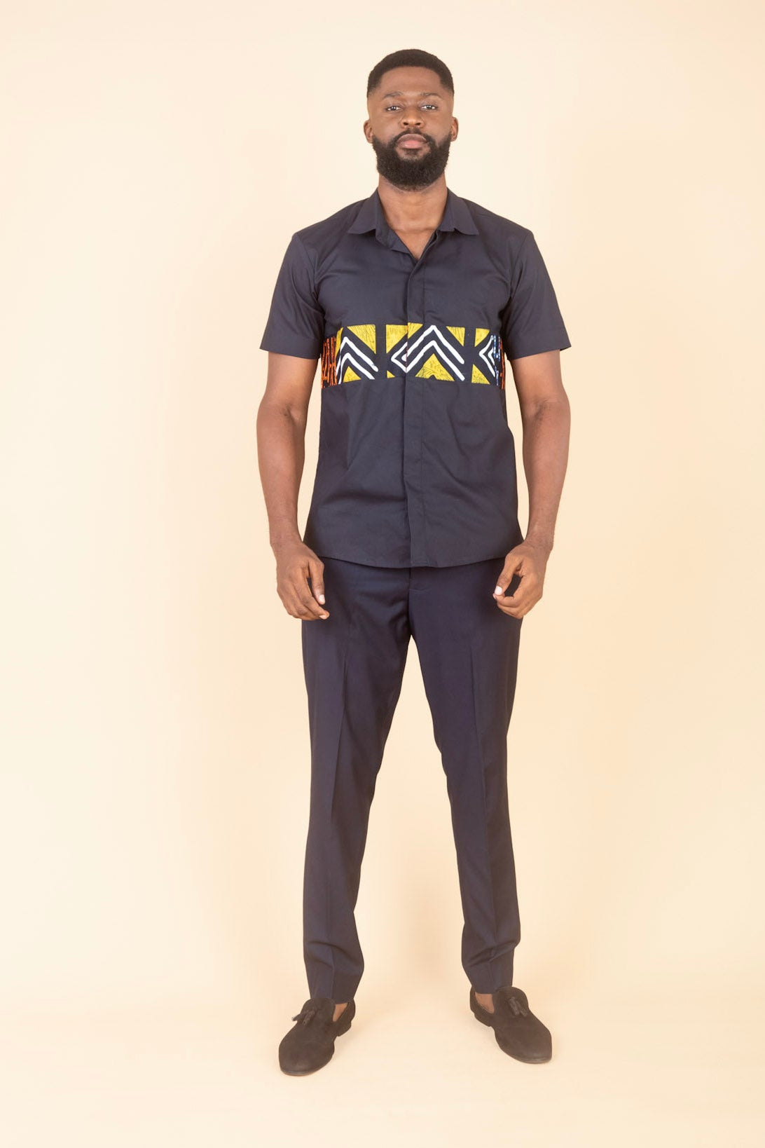 AKINA – Ankara African Print Mens Short Sleeve Shirt