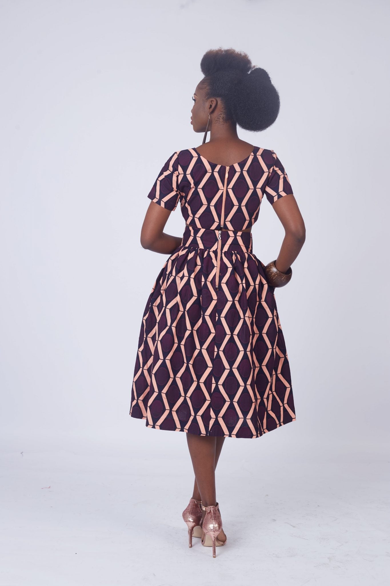 ALIKA African Print Ankara Short Sleeve Crop Top
