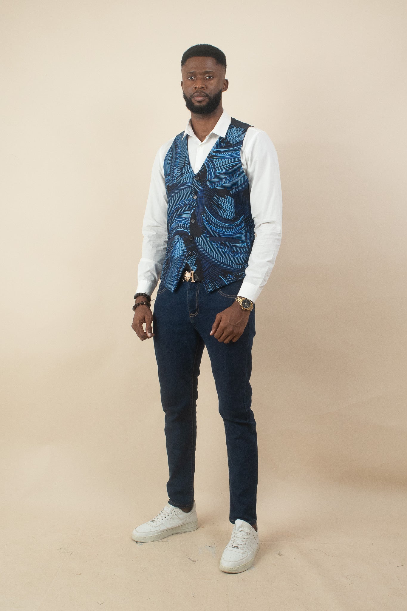 ALOHAN African Print Mens Waistcoat