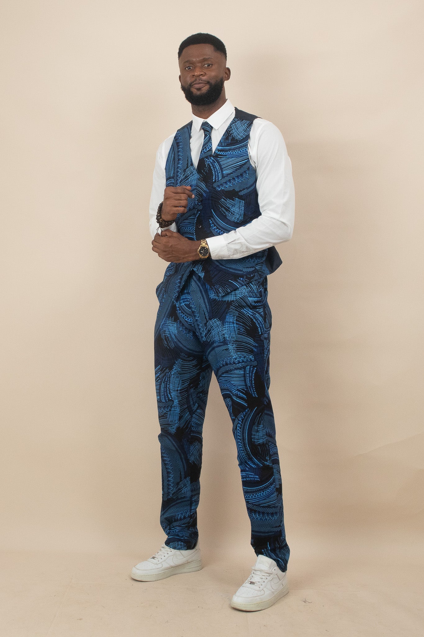 ALOHAN African Print Mens Waistcoat
