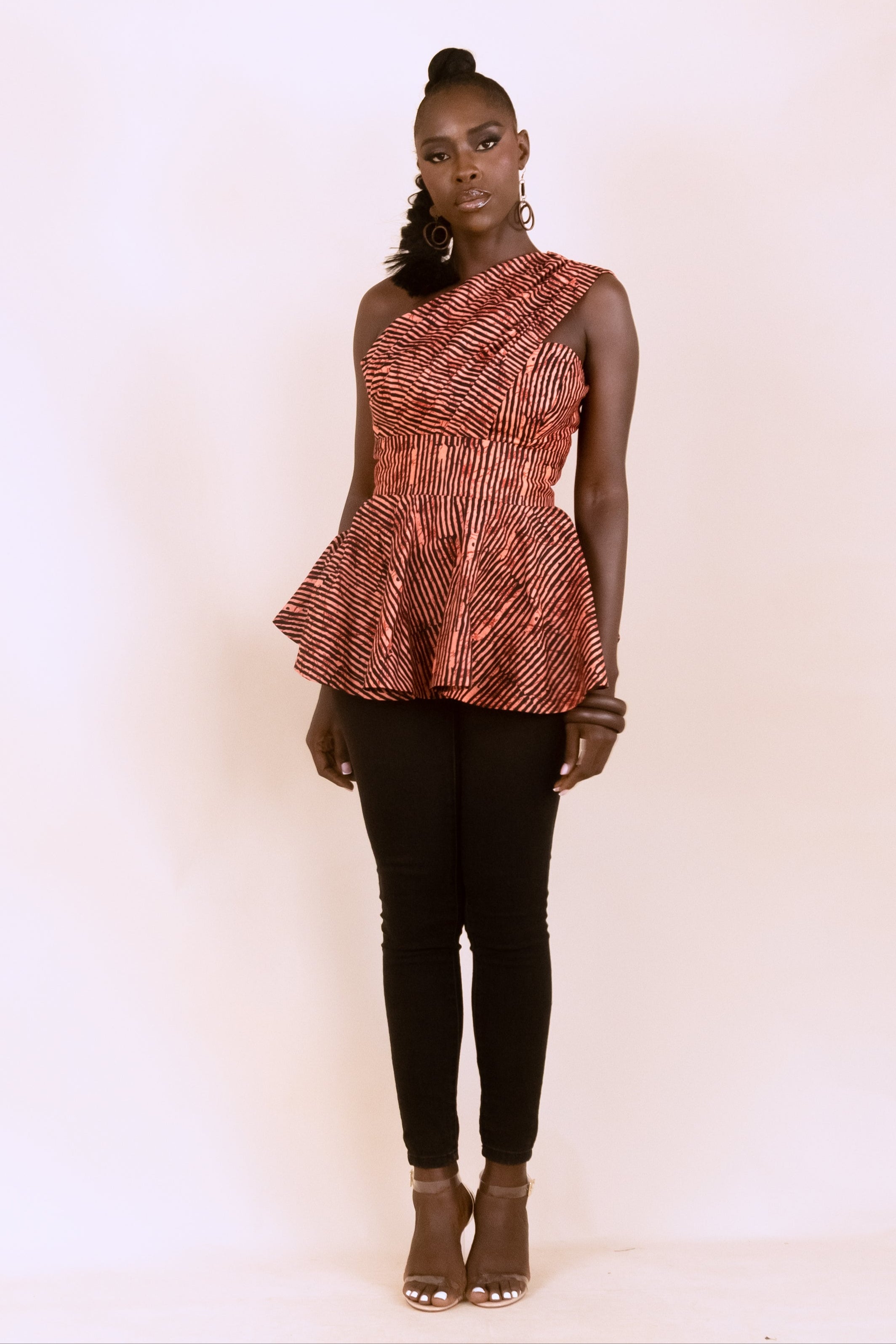 AMANI – Ankara African Print One Shoulder Bustier Top