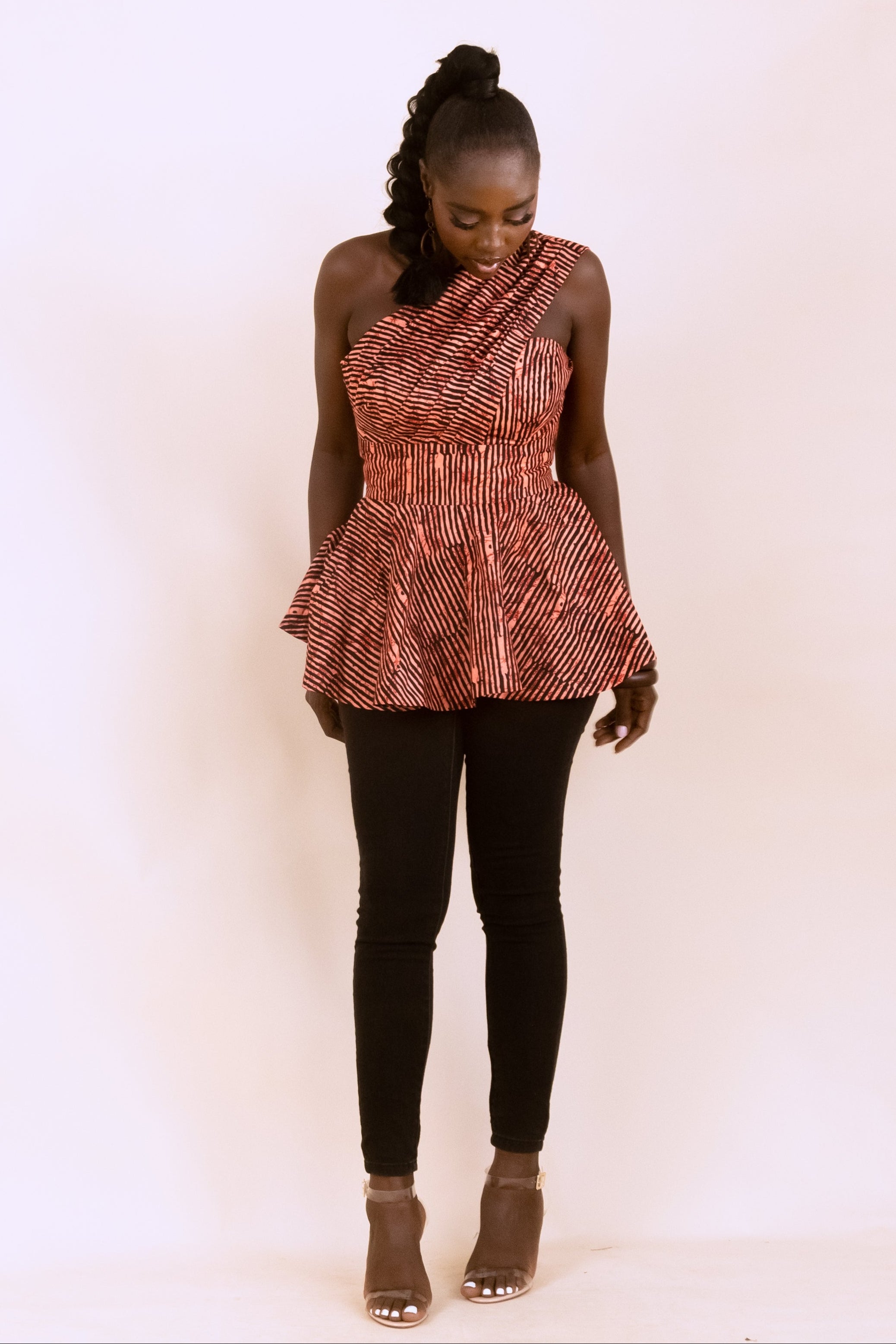 AMANI – Ankara African Print One Shoulder Bustier Top