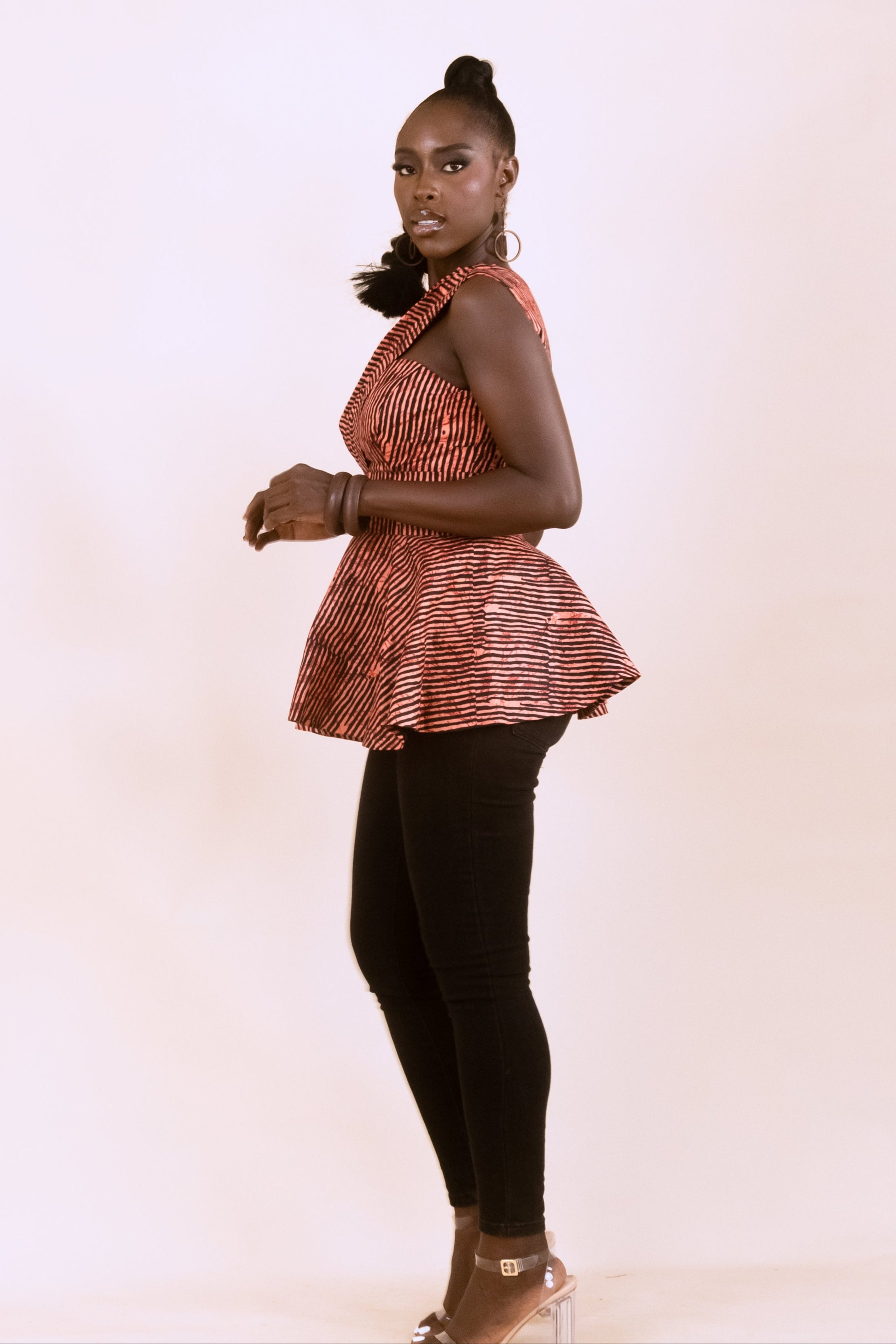 AMANI – Ankara African Print One Shoulder Bustier Top
