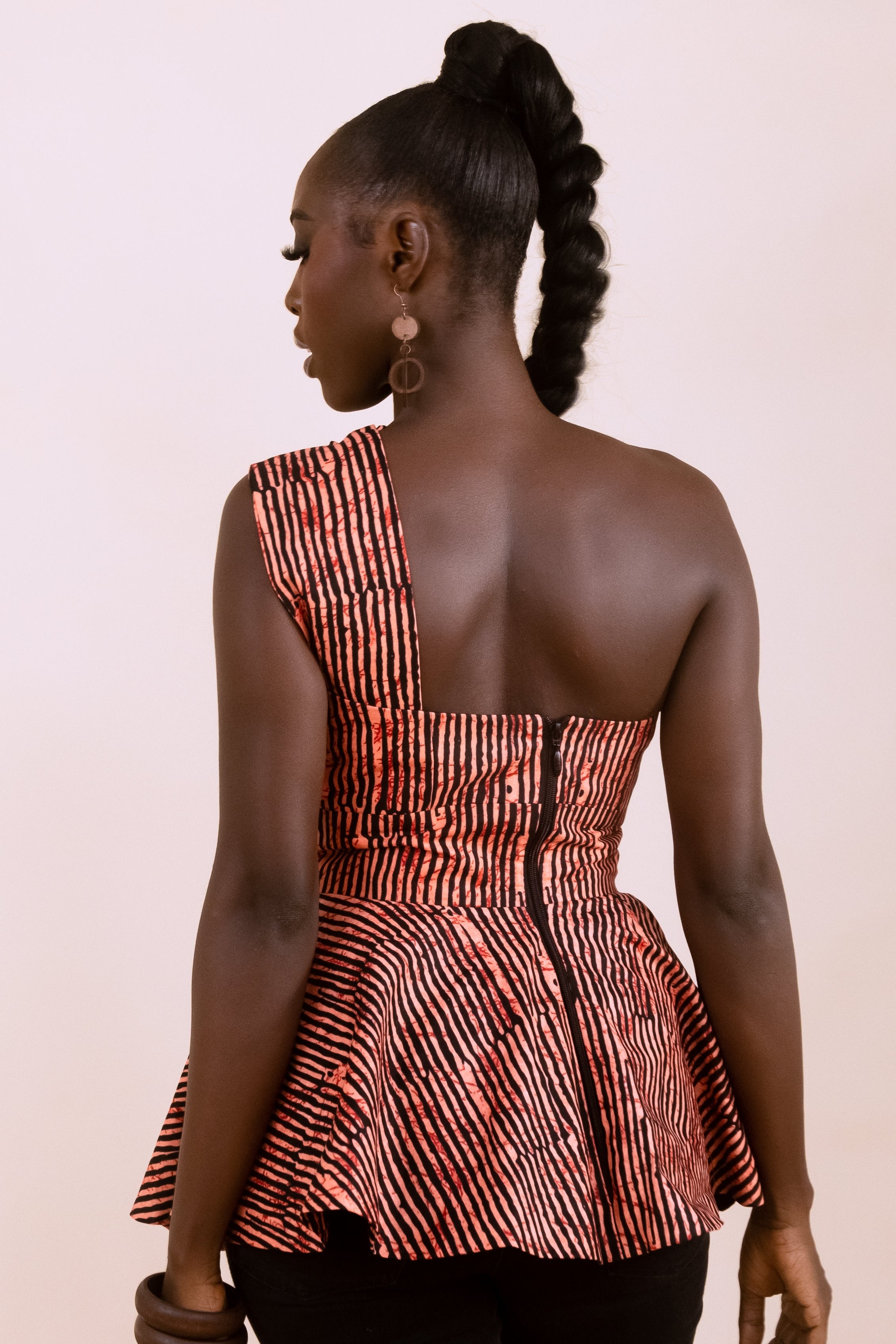 AMANI – Ankara African Print One Shoulder Bustier Top