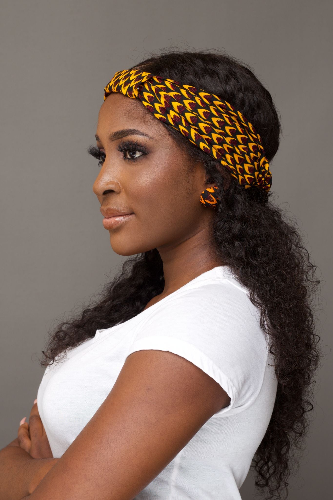 TAJU Ankara Button Stud Earrings — African print earring by Naborhi