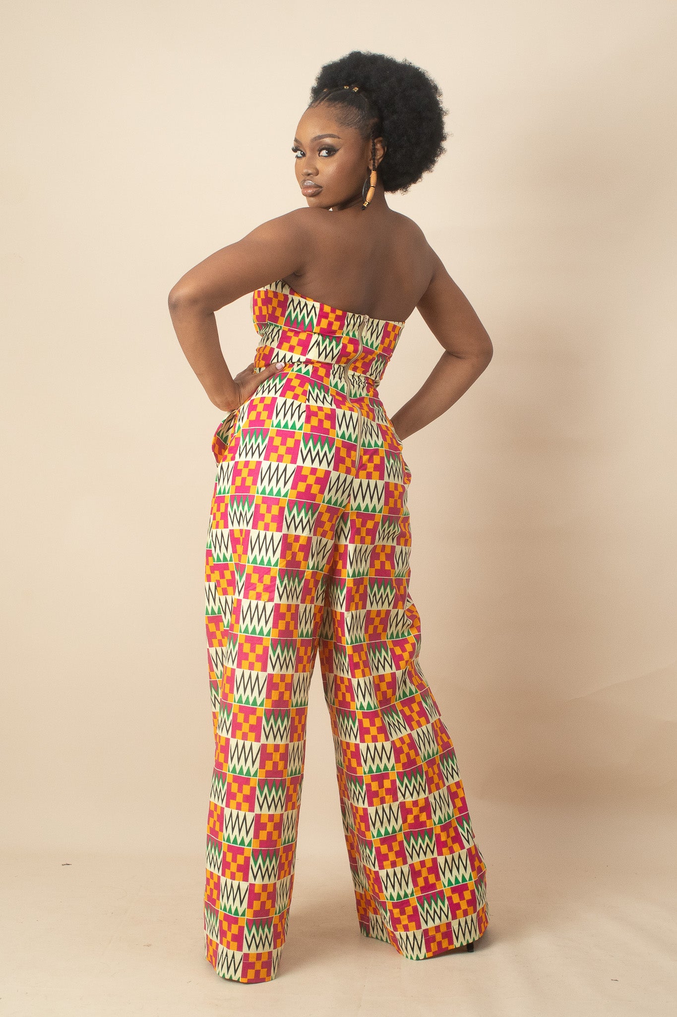 ANOKO Kente Strapless Jumpsuit