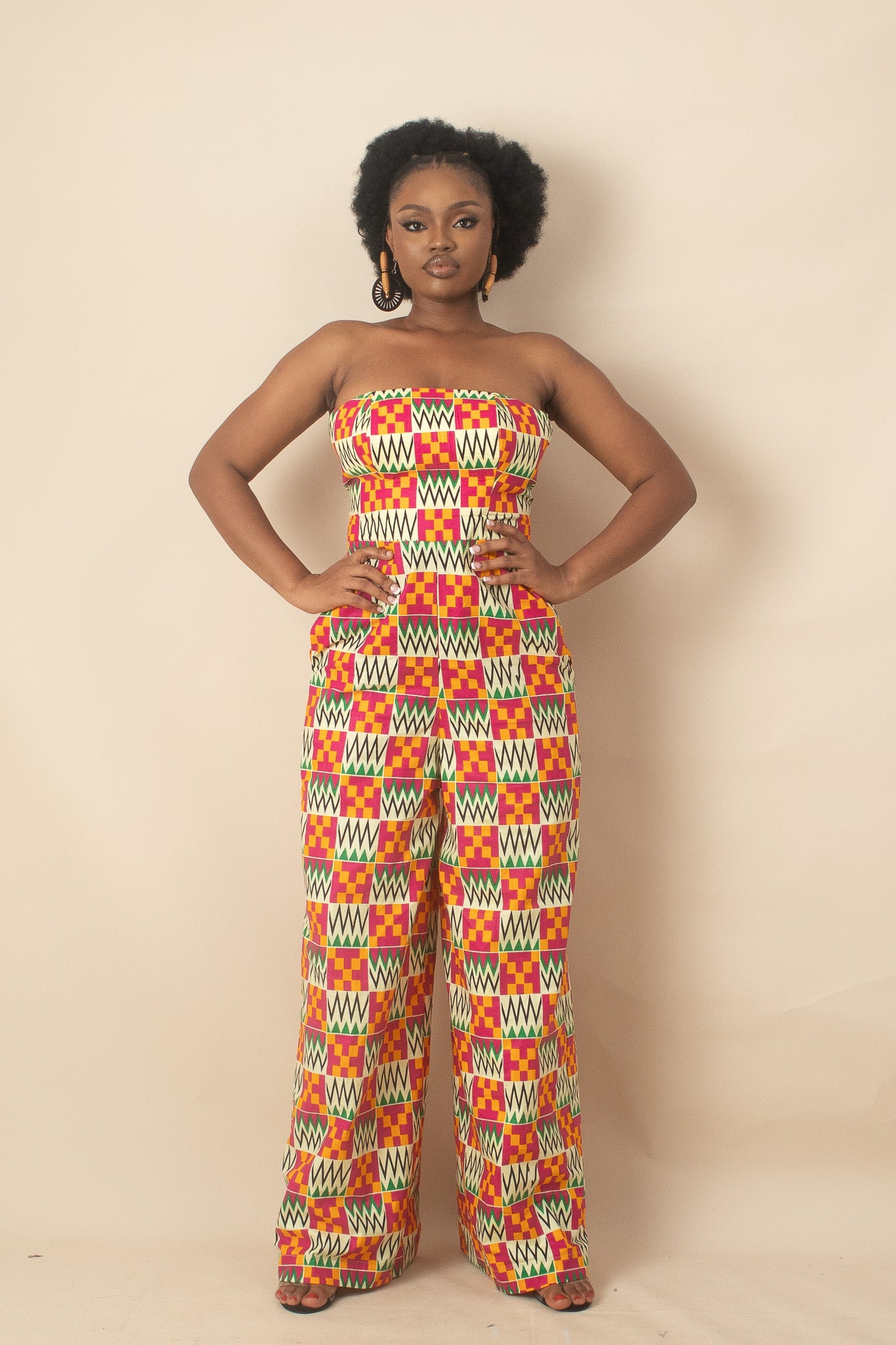 ANOKO Kente Strapless Jumpsuit