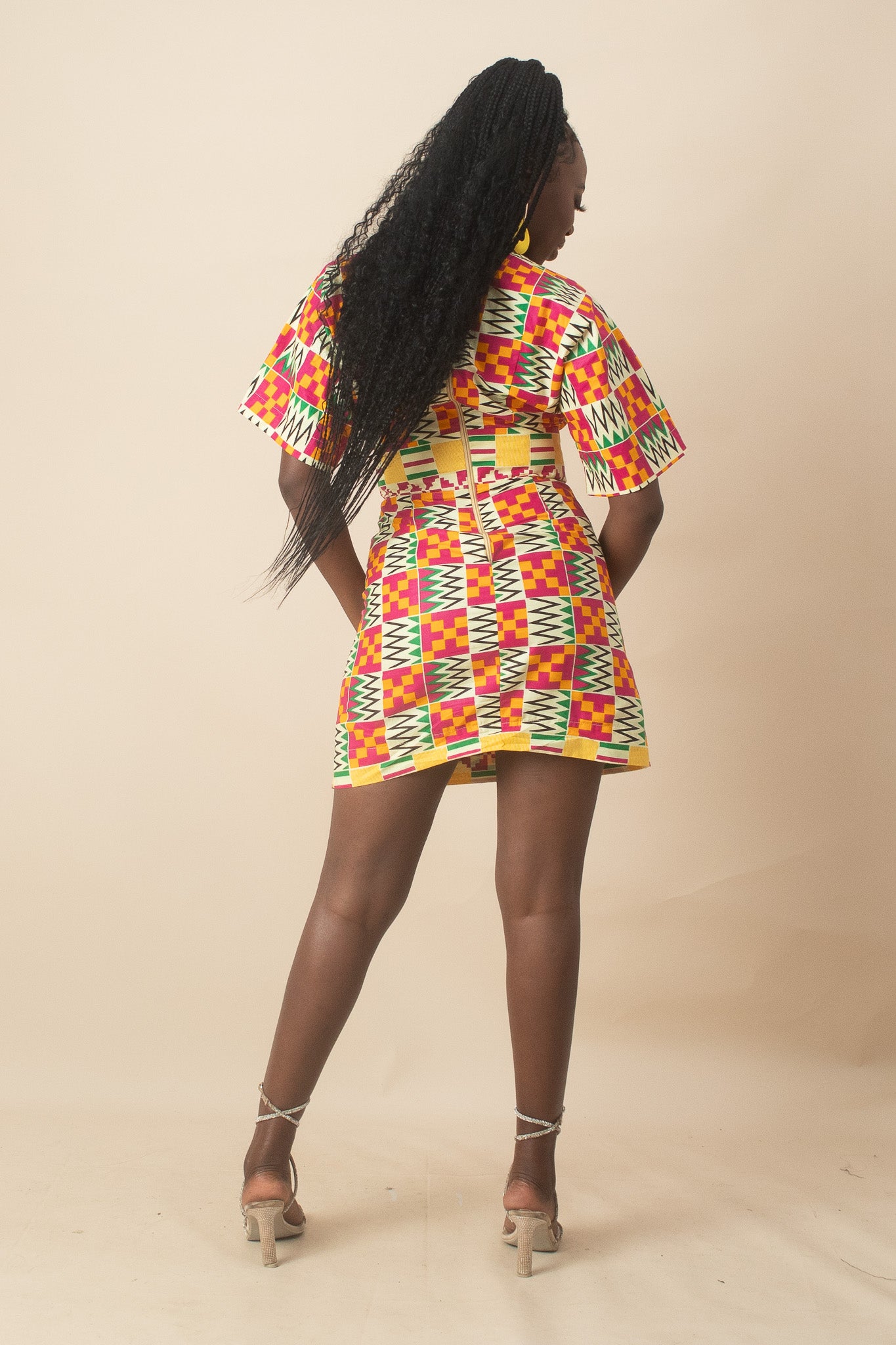 ANOKO Kente Print Mini Dress