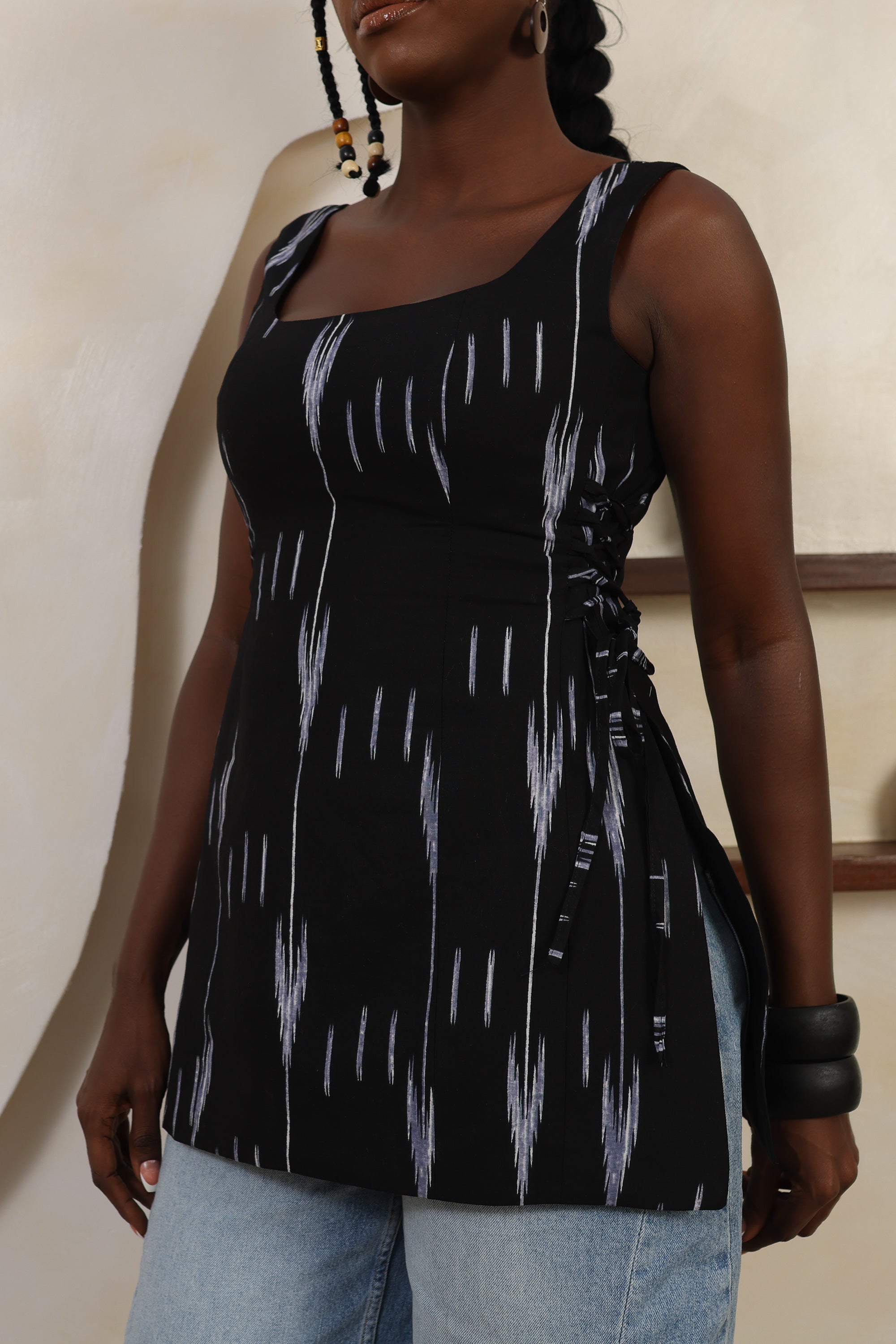 ARA Ikat Sculpted Side-Tie Top - Women