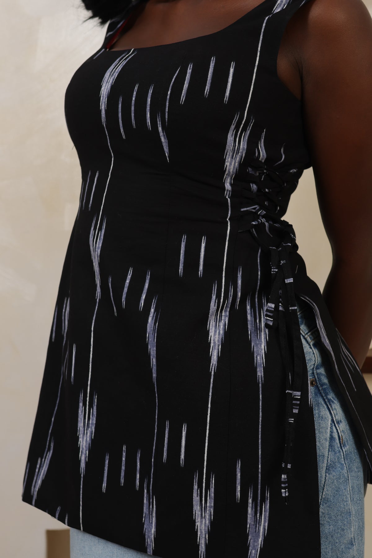 ARA Ikat Sculpted Side-Tie Top - Women