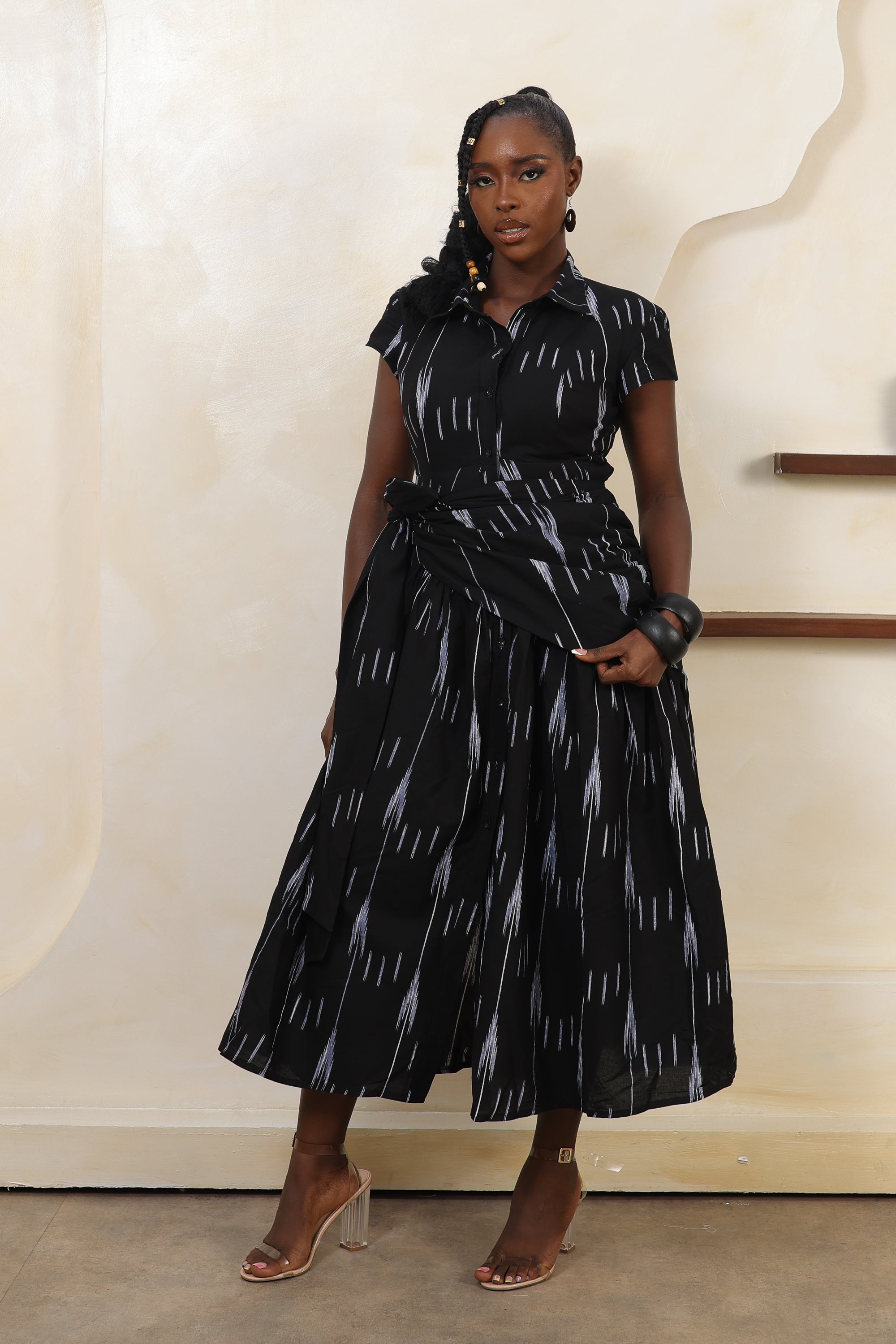 ARA Ikat Apron-Tie Shirt Dress - Women