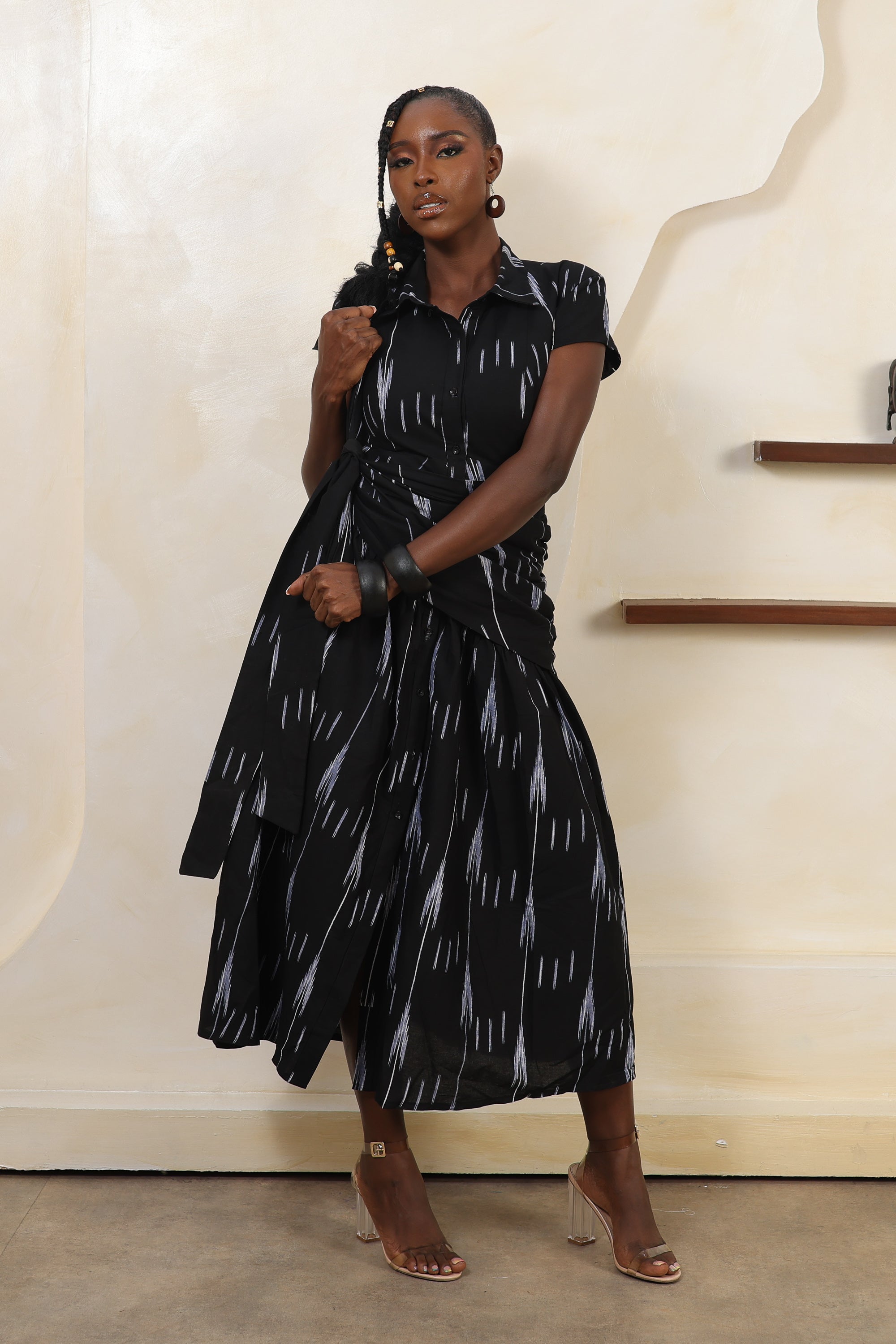 ARA Ikat Apron-Tie Shirt Dress - Women