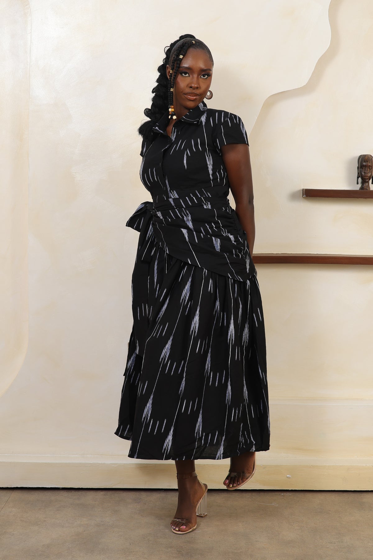 ARA Ikat Apron-Tie Shirt Dress - Women