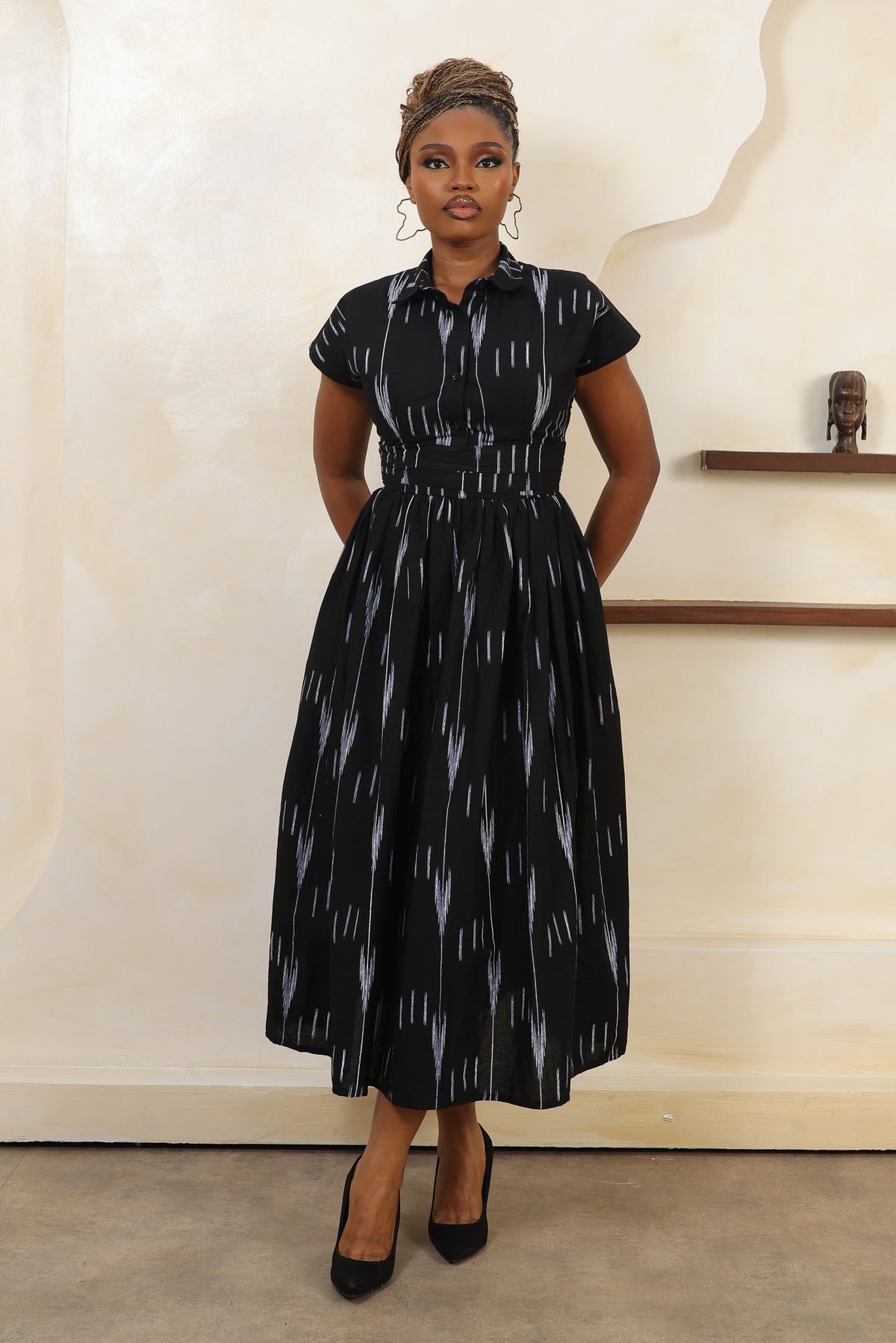 ARA Ikat Ruched-Waist Dress - Women