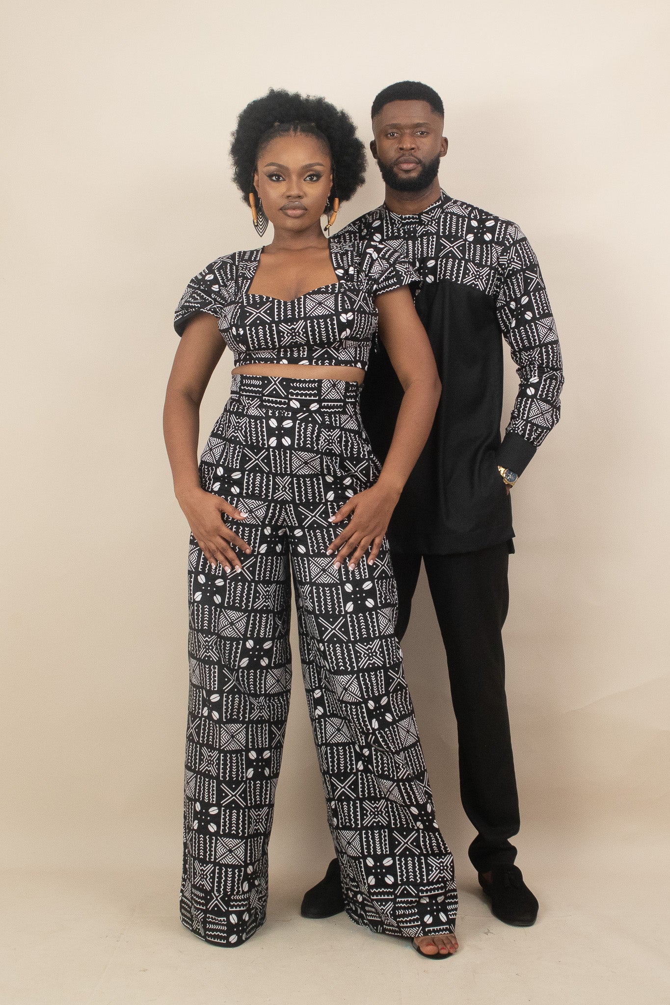 ARIYO African Print Suit Black