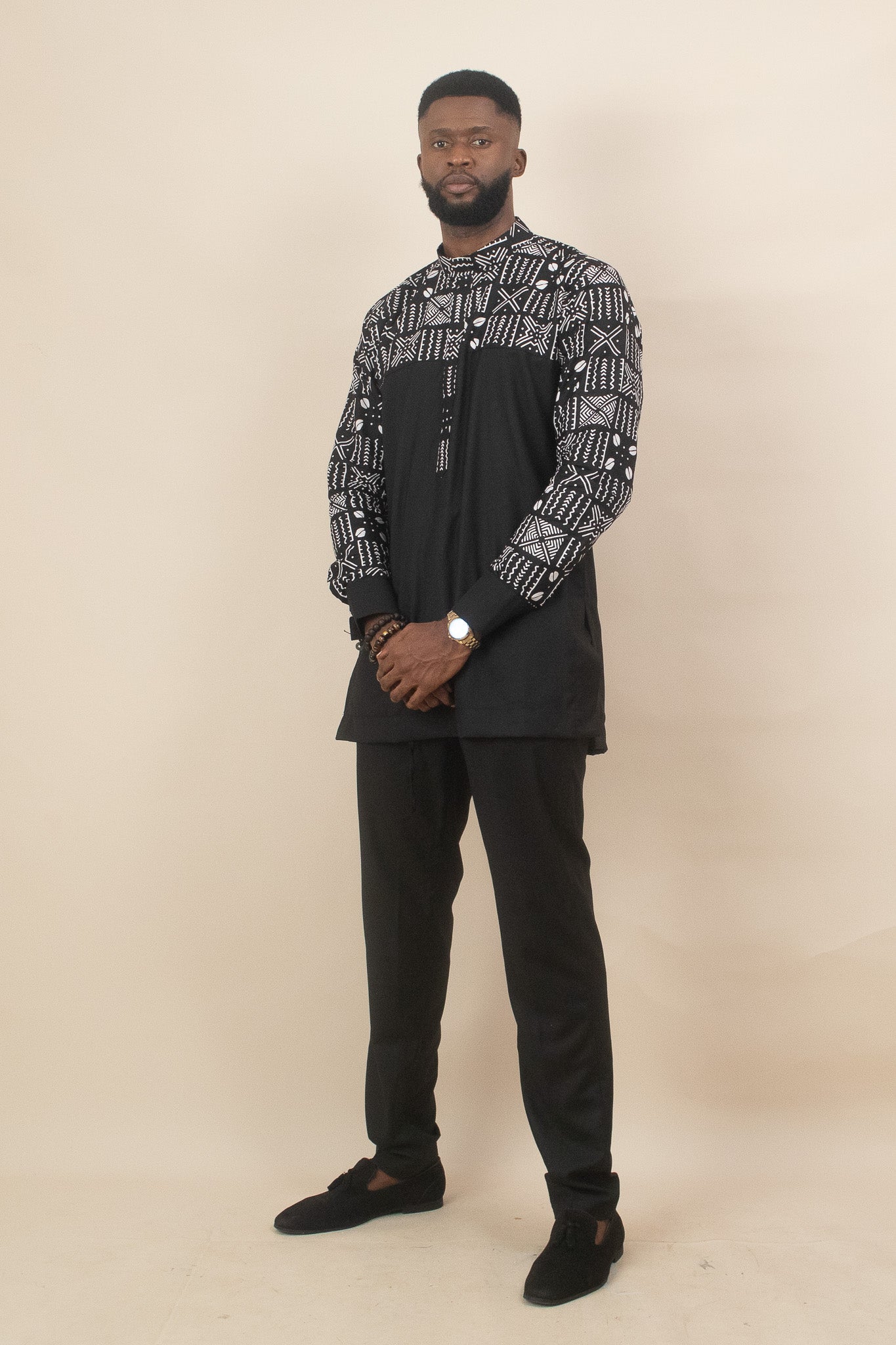 ARIYO African Print Suit Black