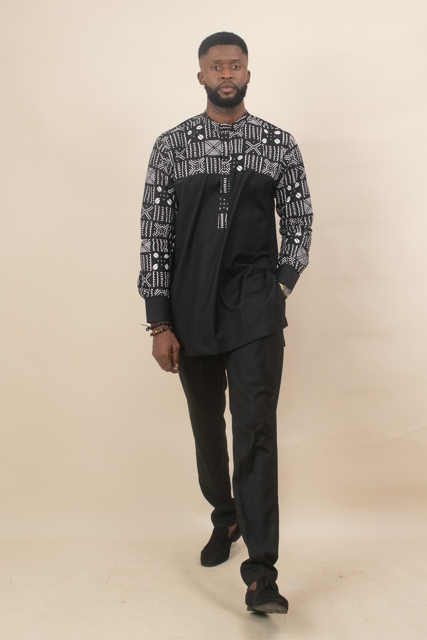 ARIYO African Print Suit Black