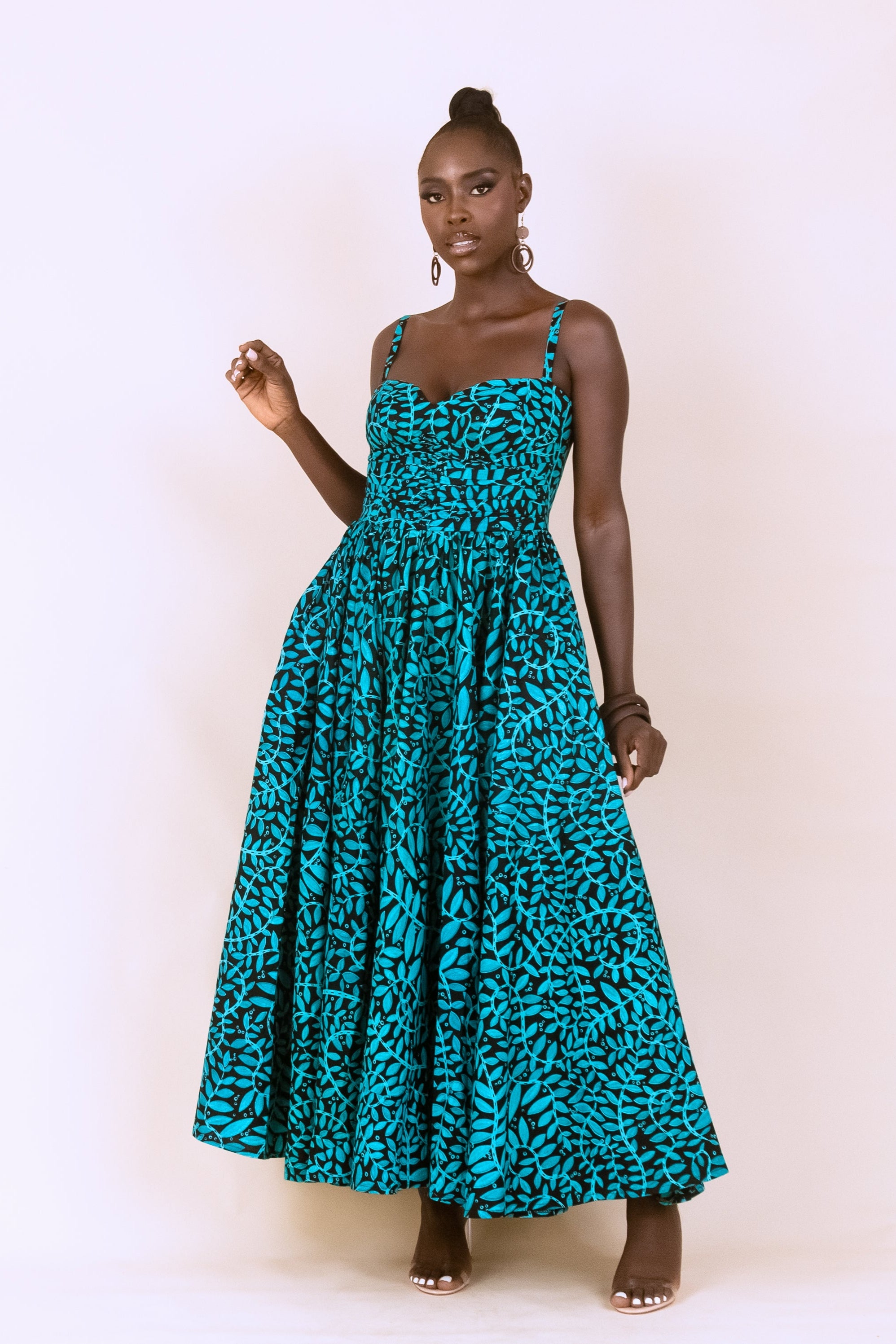 Ankara Ayanfe Draped Corset Dress