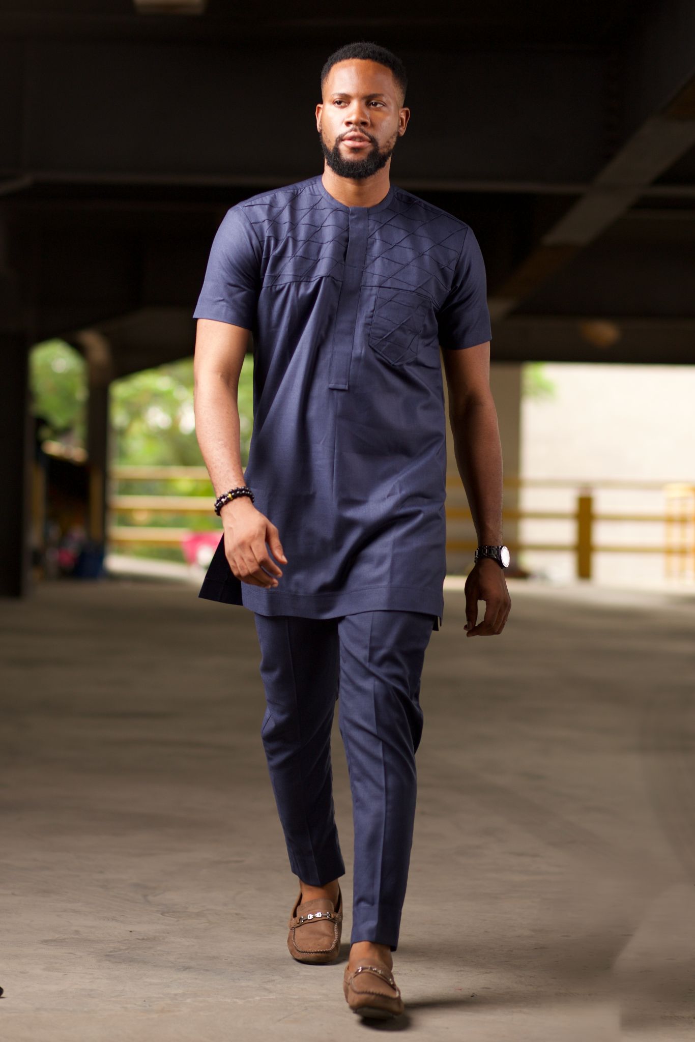 BASSEY African Suit, Blue