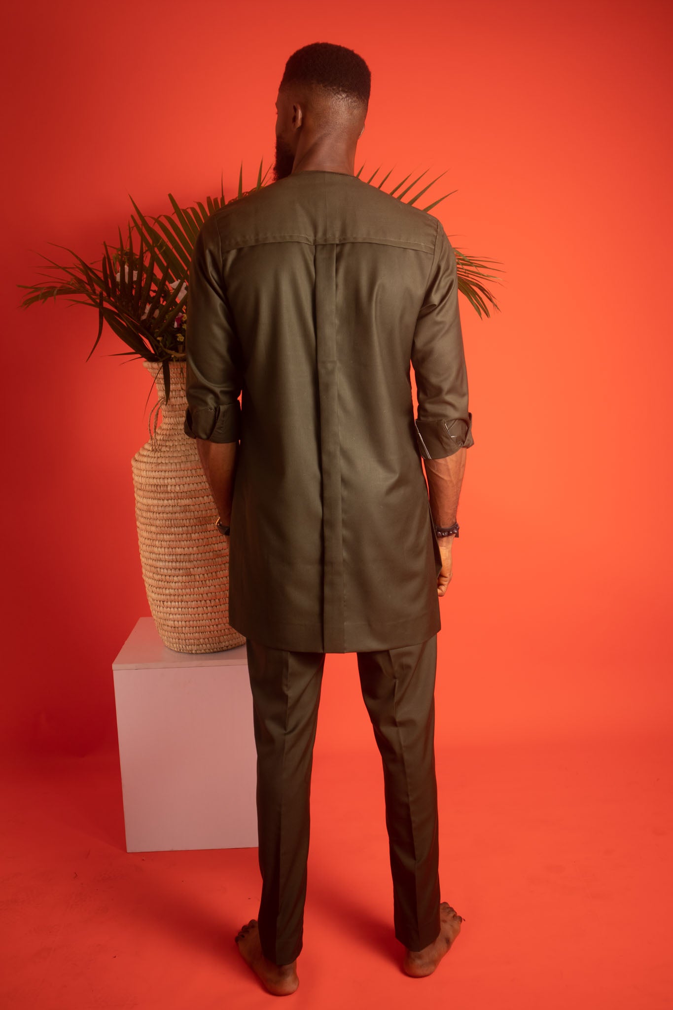 BWANA African Suit, Khaki Green