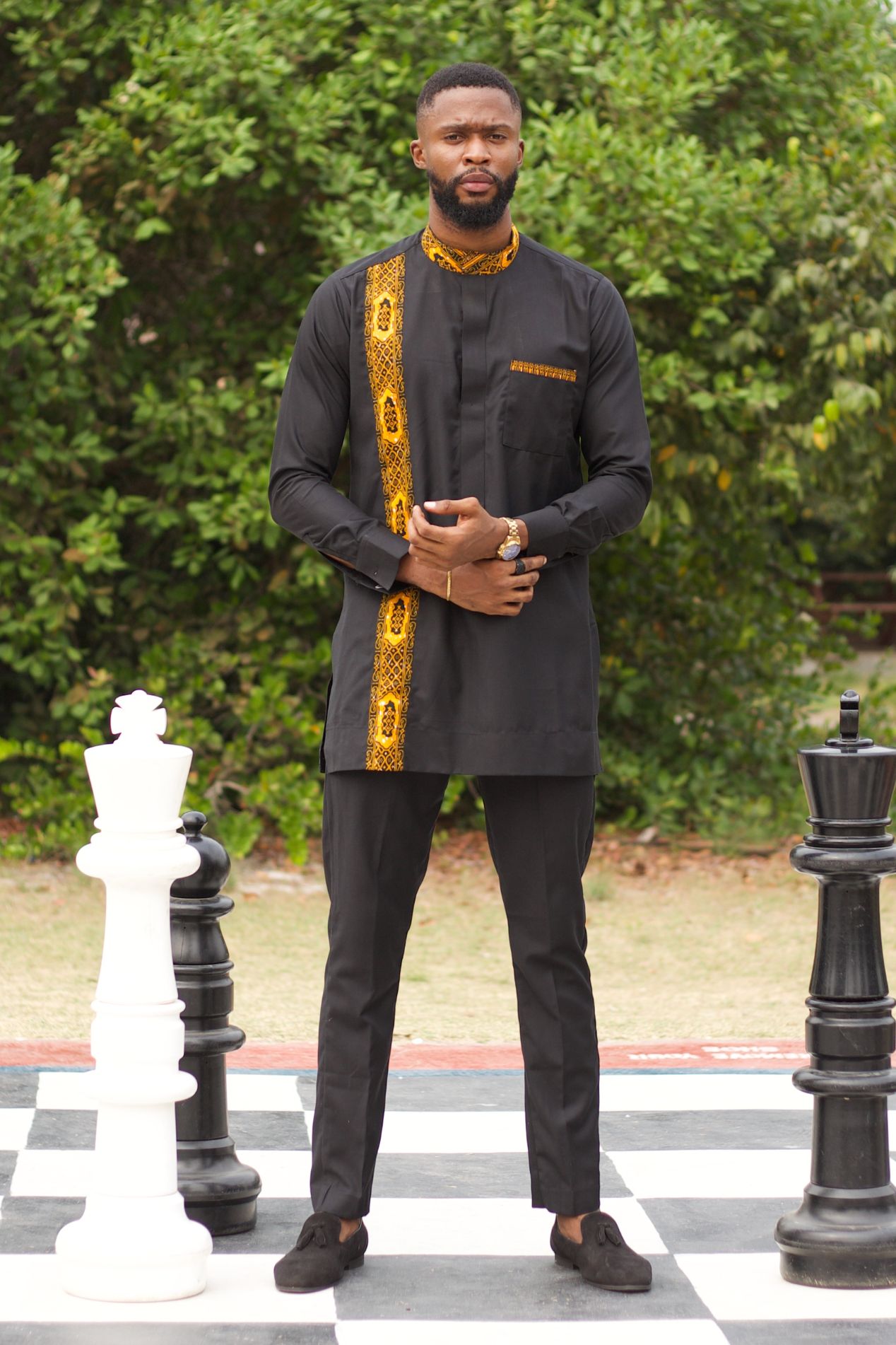 CHIDI African Suit, Black