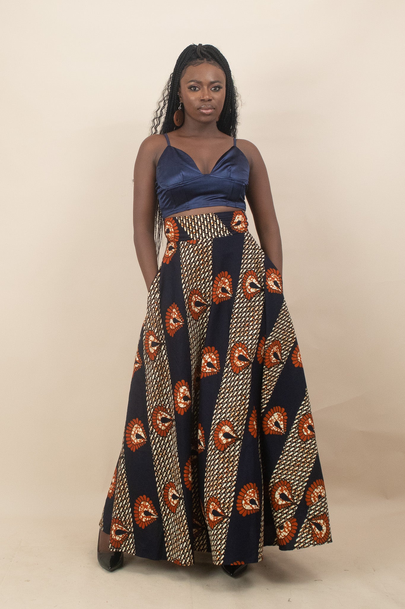 DARAIMA African Print Flared Maxi Skirt