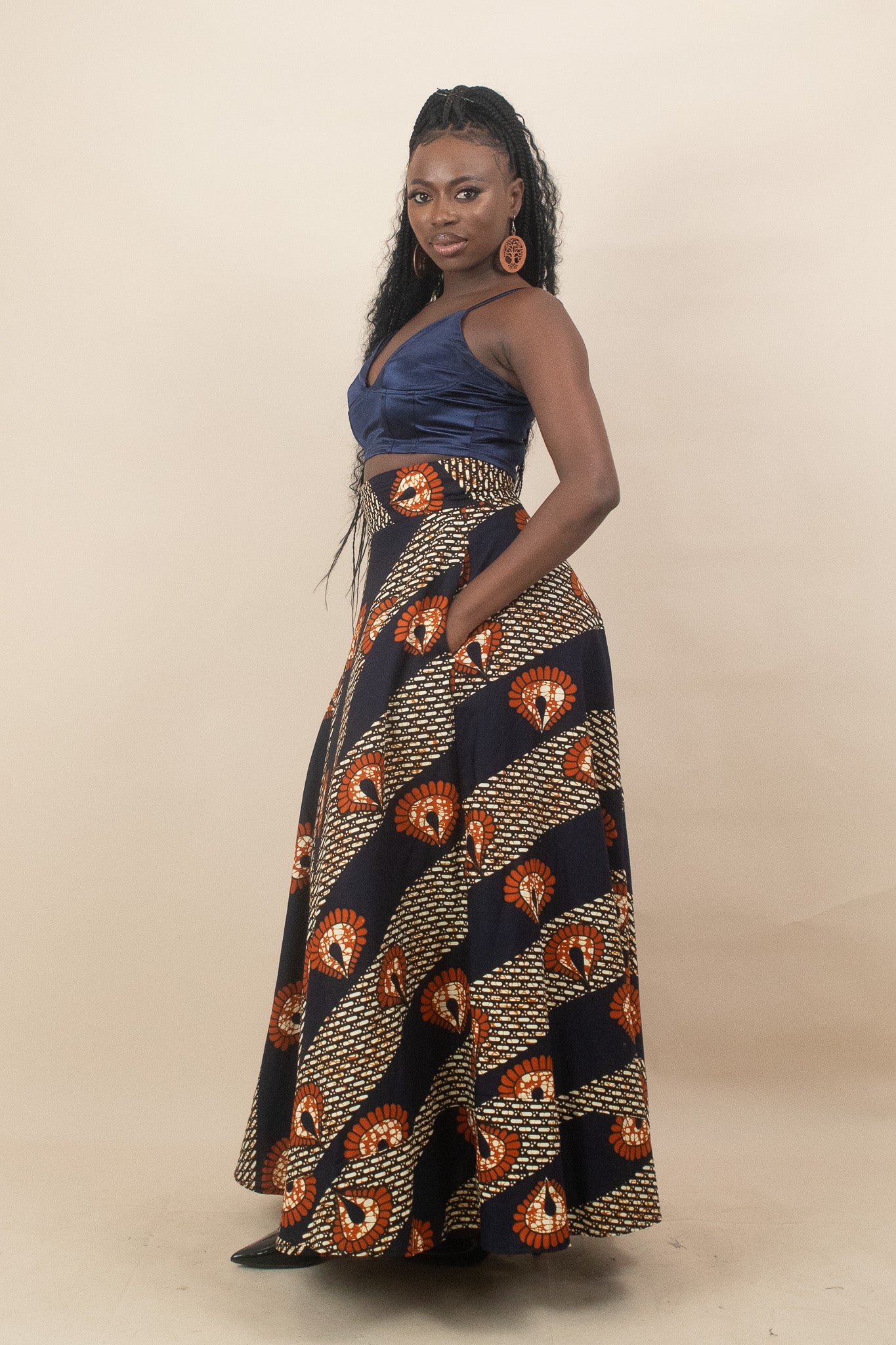 DARAIMA African Print Flared Maxi Skirt
