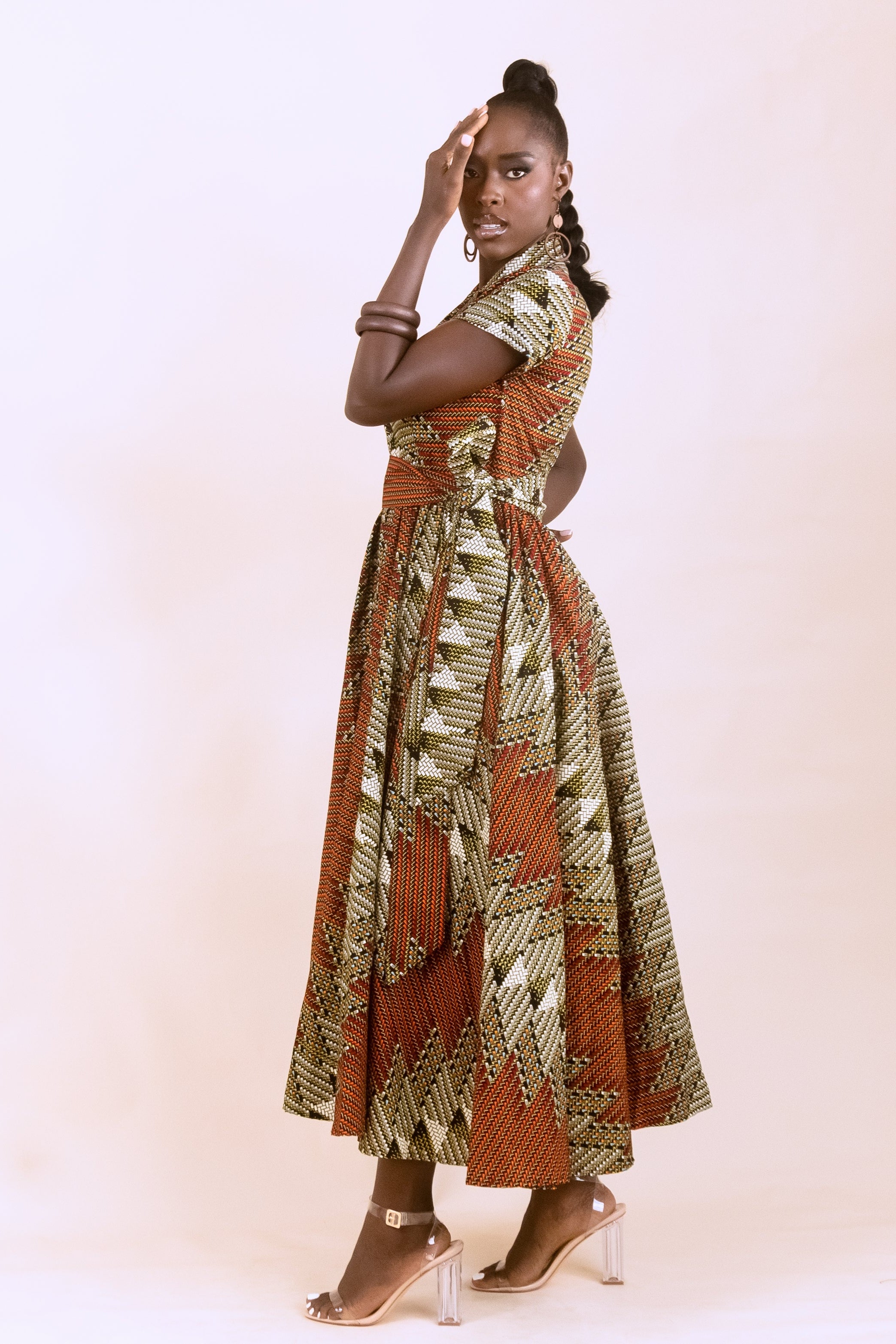 DELE – Ankara African Print Maxi Shirt Dress