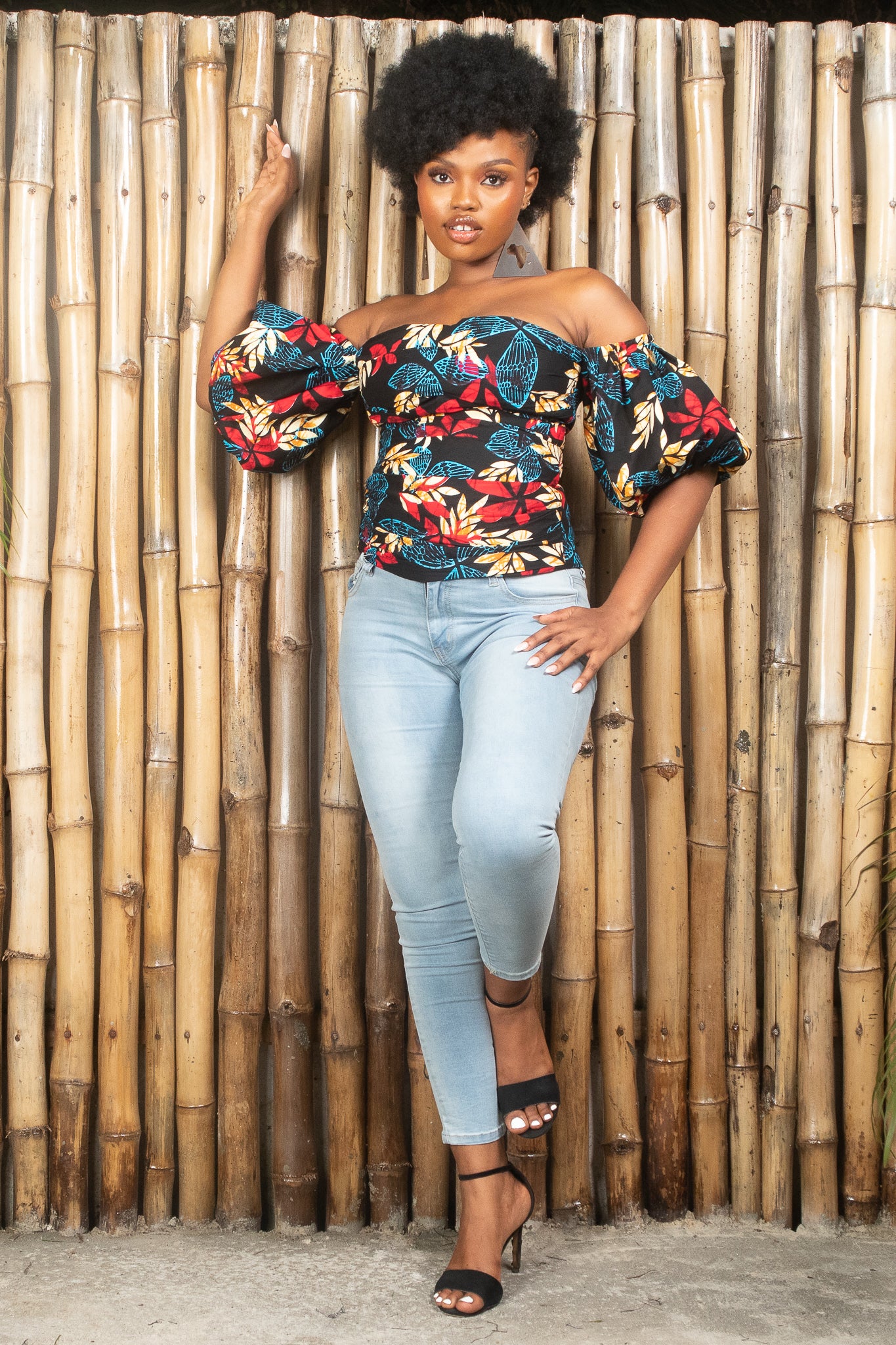 ESOSA African Print Ankara Off Shoulder Top