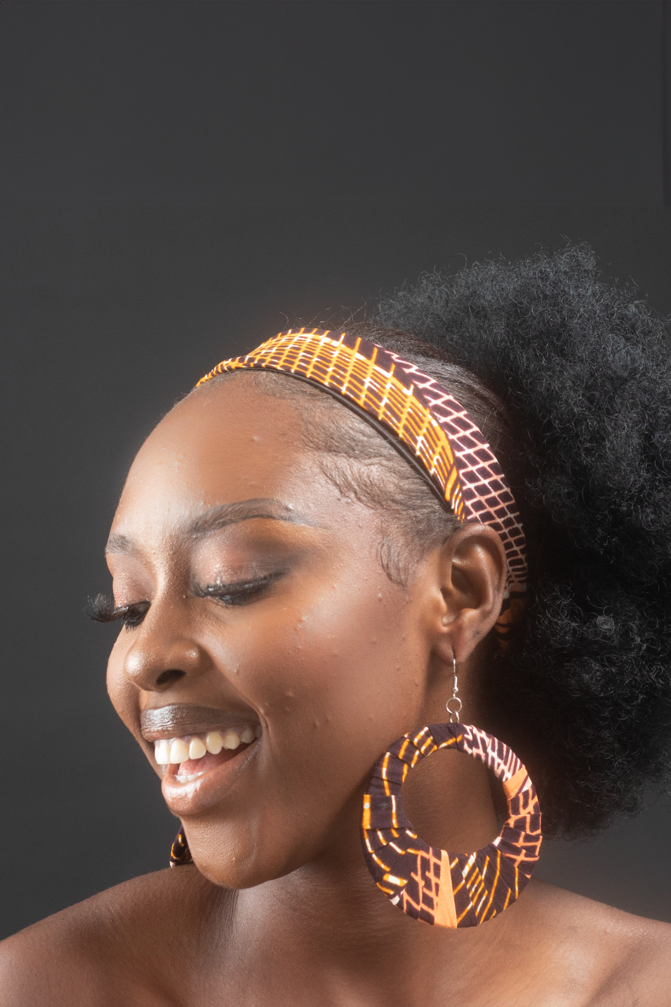 HAWIA  African Print Ankara Hoop Earrings