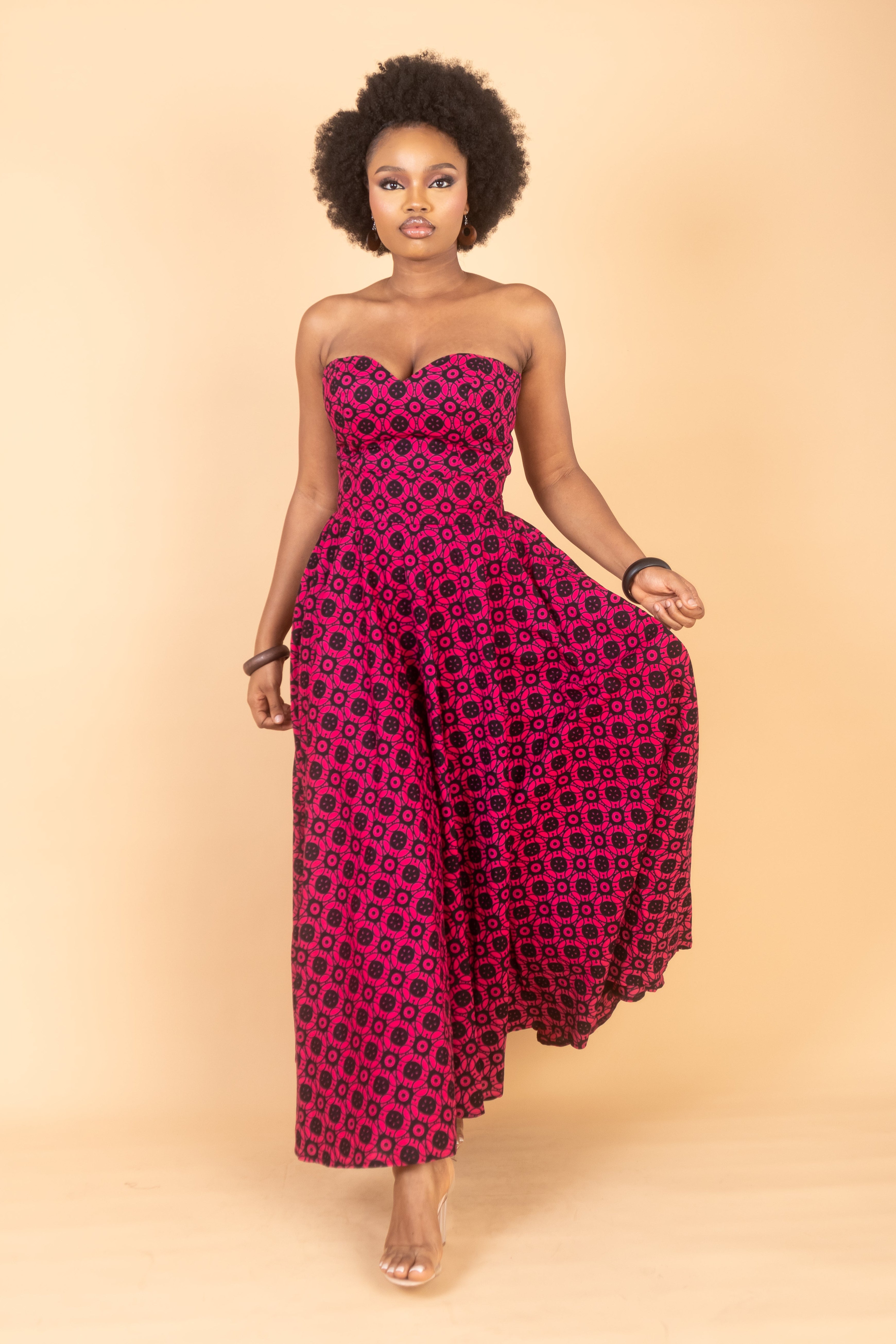 KEYAH – Ankara African Print Maxi Flared Skirt