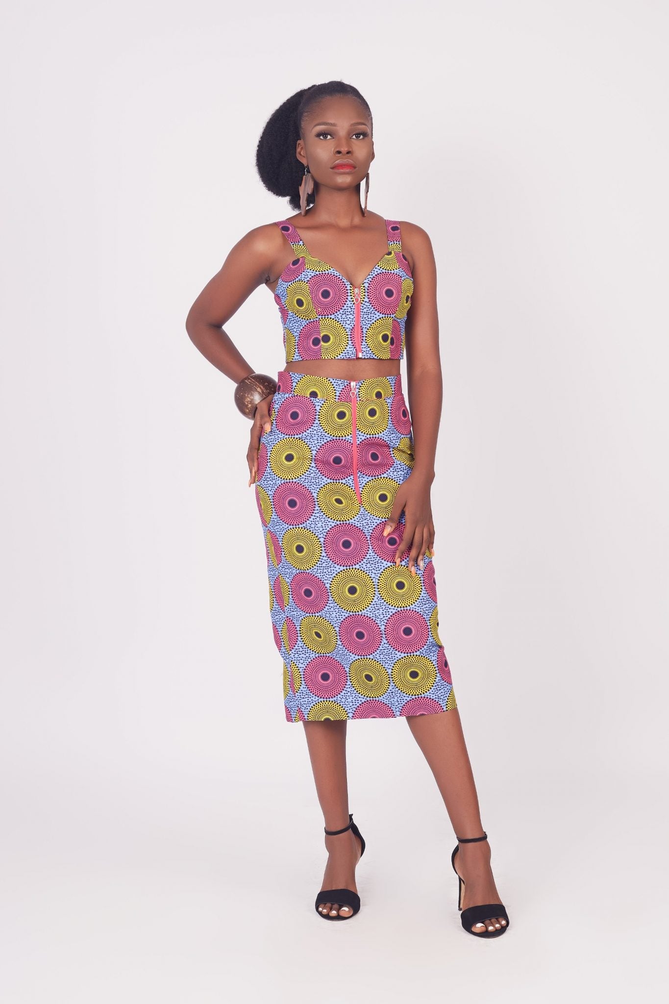JAITA African Print Ankara Crop Top with Zip Front