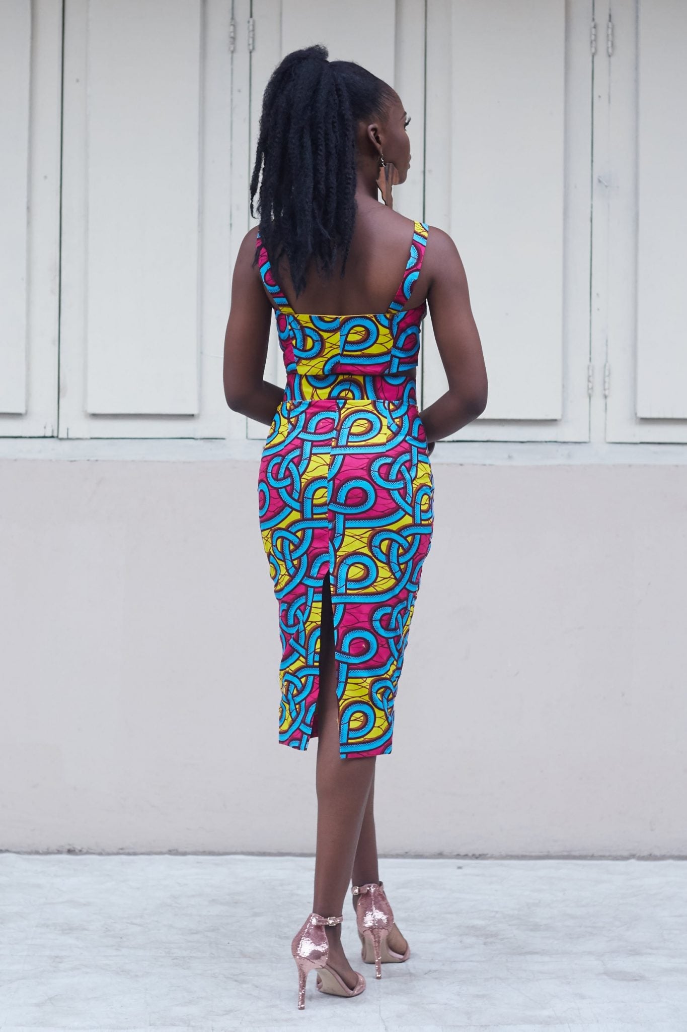 KALI African Print Ankara Crop Top with Zip Front