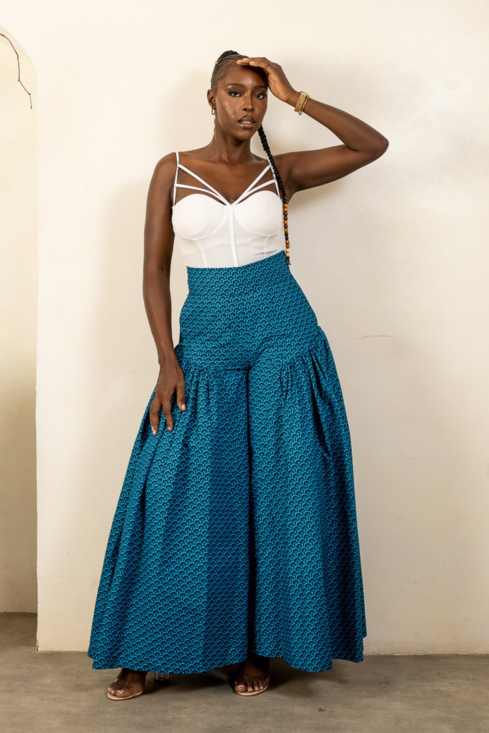 KAMSI Ankara Drop Waist Trousers - Women