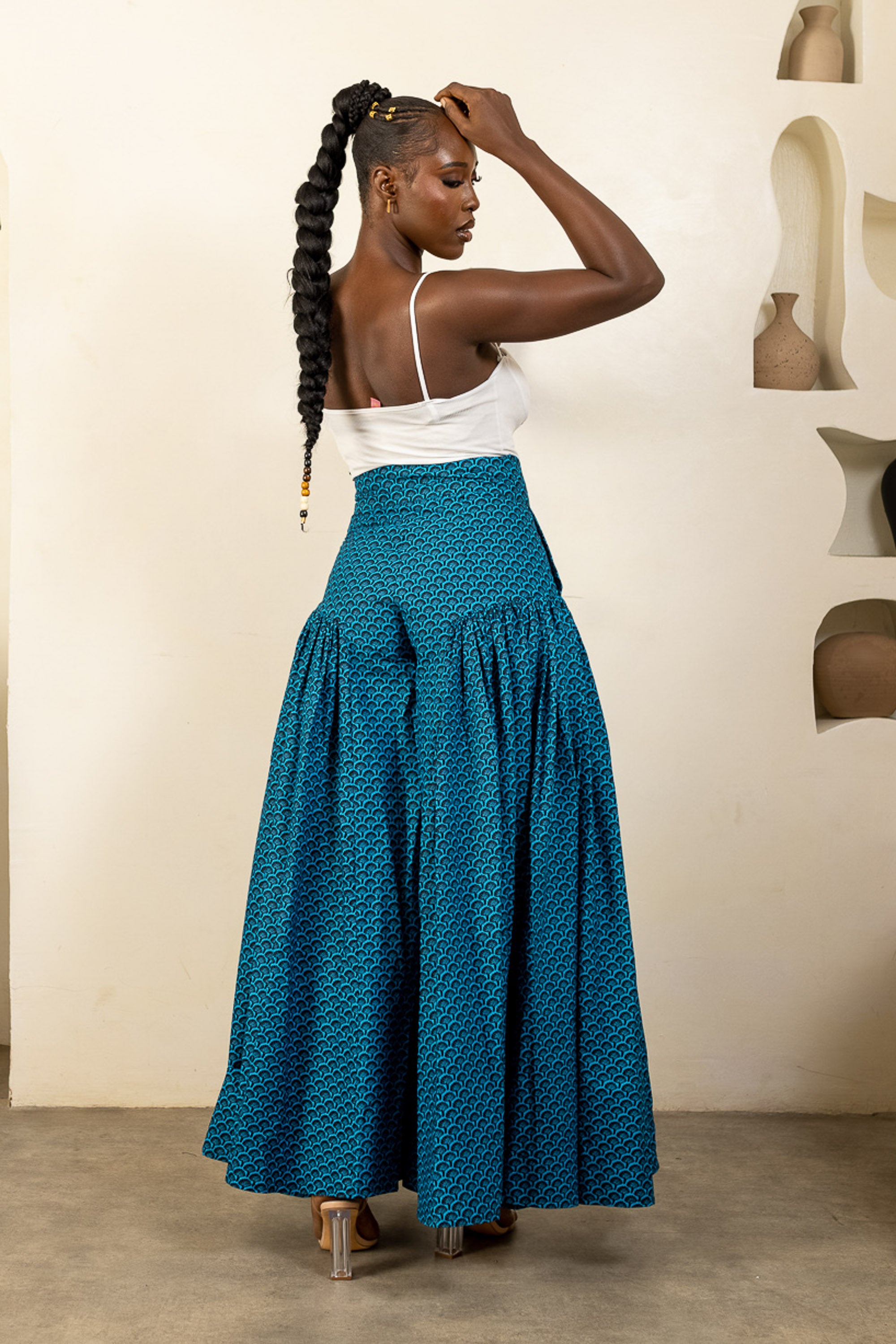 KAMSI Ankara Drop Waist Trousers - Women